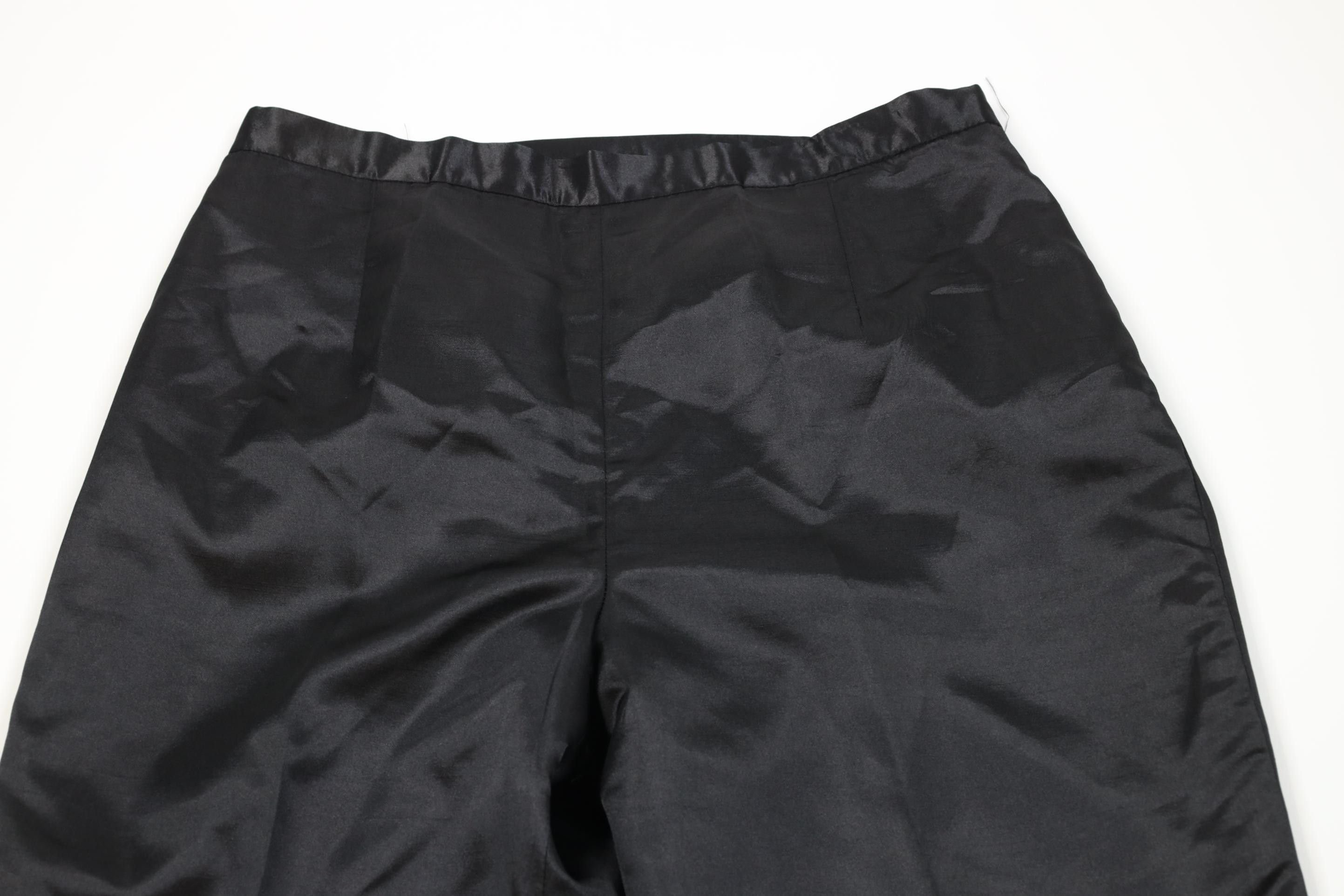 Vintage Vintage 90s Streetwear Polyester Super Wide Leg Pants Black Size 40" / US 18 - 2 Thumbnail