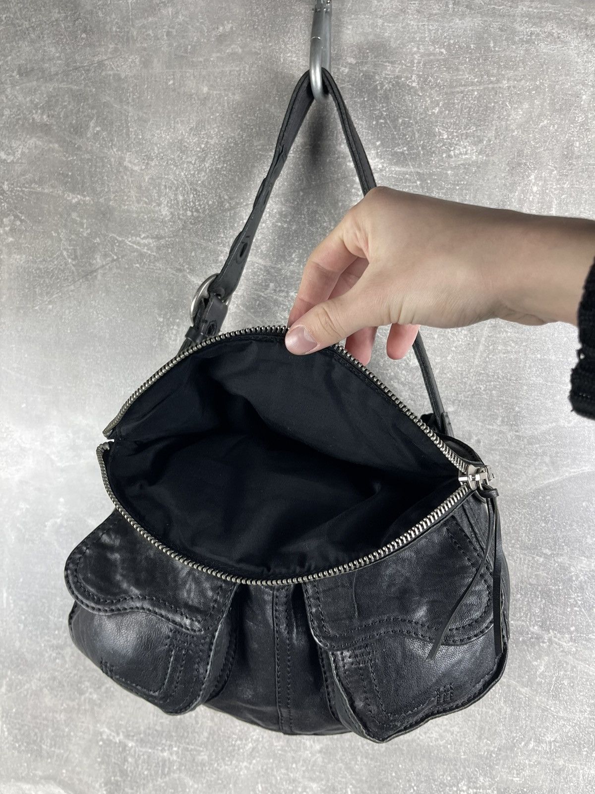 Lucky Brand Lucky Brand Avant Garde Black Lamb Leather Shoulder Boho Bag Size ONE SIZE - 9 Thumbnail