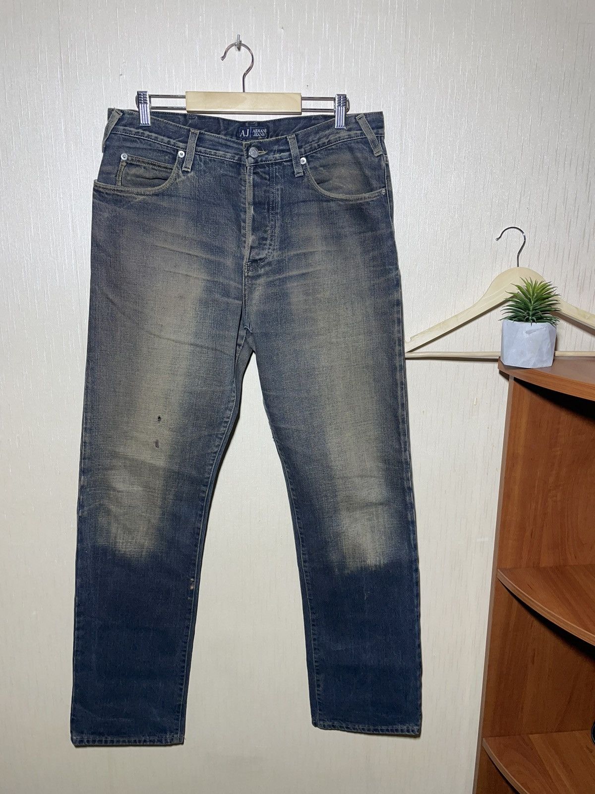 Armani × Japanese Brand × Vintage Armani Japanese vintage avantgarde denim jeans Size US 34 / EU 50 - 1 Thumbnail