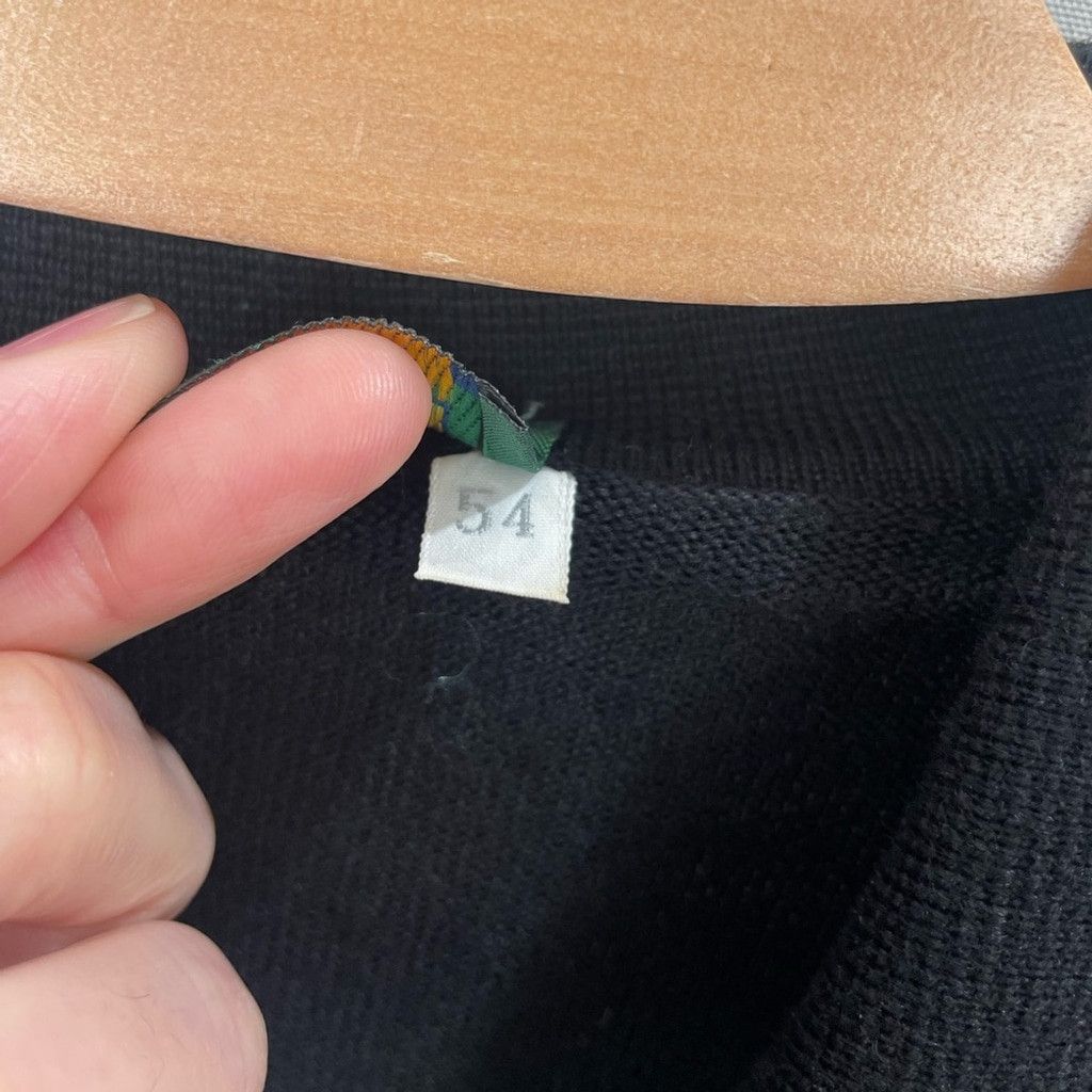 Other Mino Lombardi Black 100% Wool Polo Sweater Size 54/ XL Size US L / EU 52-54 / 3 - 5 Thumbnail