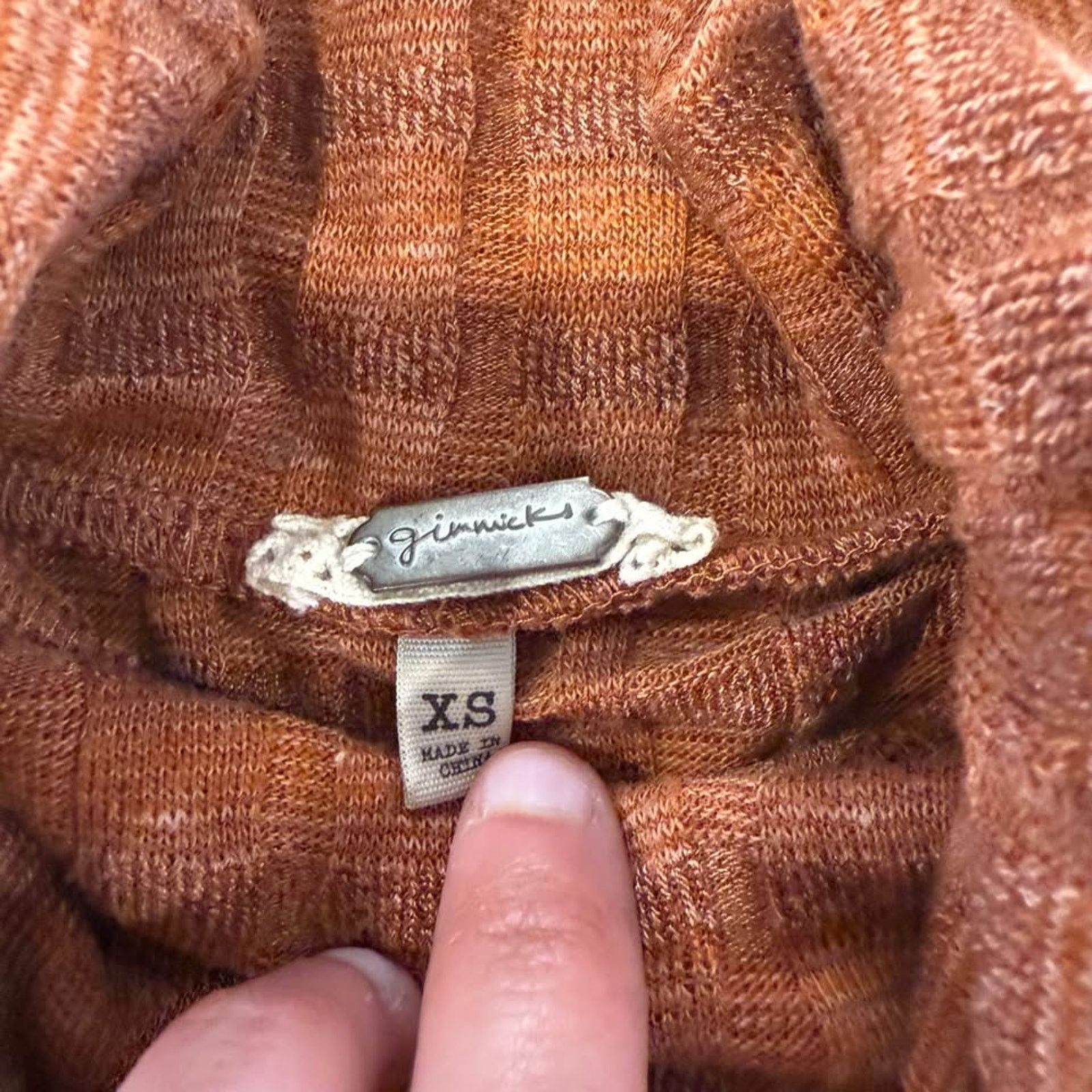 Other Gimmicks by Buckle Textured Knit Top Womens XS Rust Orange Size XS / US 0-2 / IT 36-38 - 3 Thumbnail