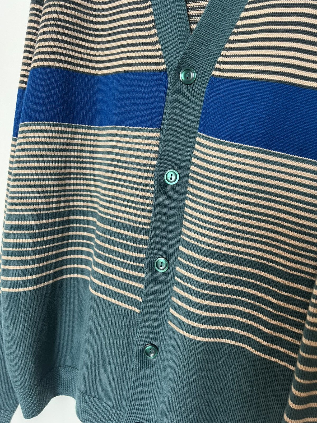 Missoni MISSONI Wool Striped Cardigan Multicolour Green Large Men L Size US L / EU 52-54 / 3 - 11 Thumbnail