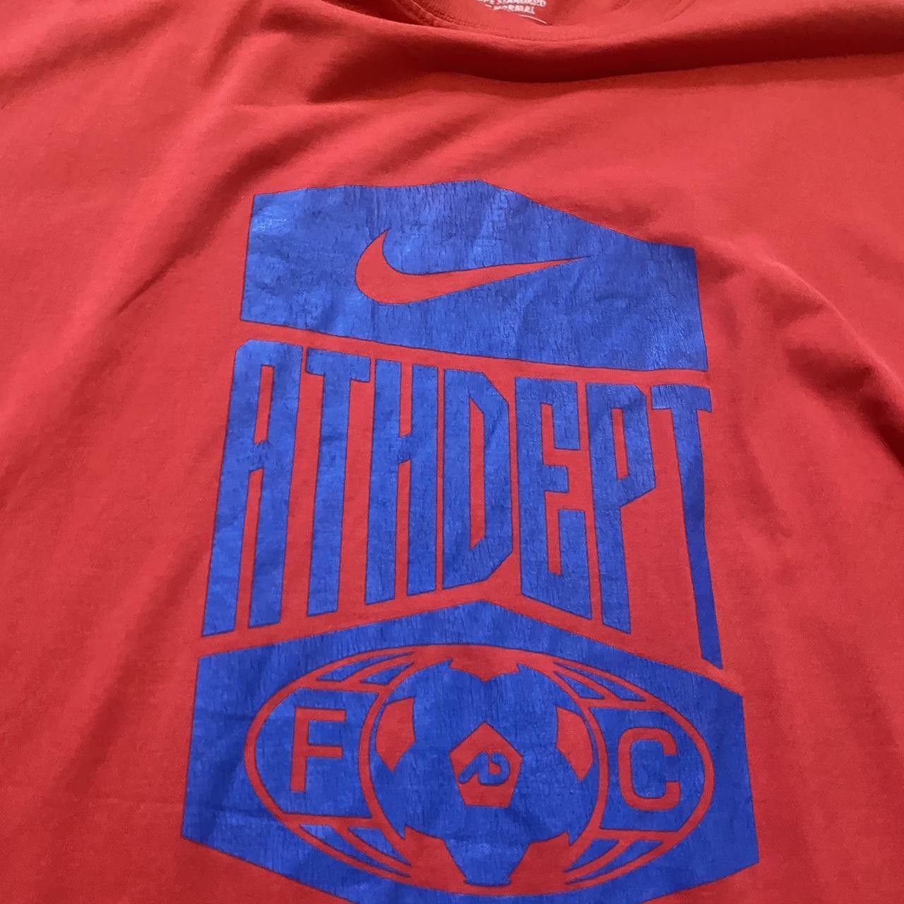 Nike 2000s y2k Red Nike Athdept Dri-Fit tie-front T-shirt Size US XXL / EU 58 / 5 - 4 Thumbnail