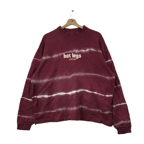 Vintage Vtg HOT LEGS LONDON Striped Tie Dye Sweatshirt Pullover Size US XL / EU 56 / 4 - 1 Thumbnail