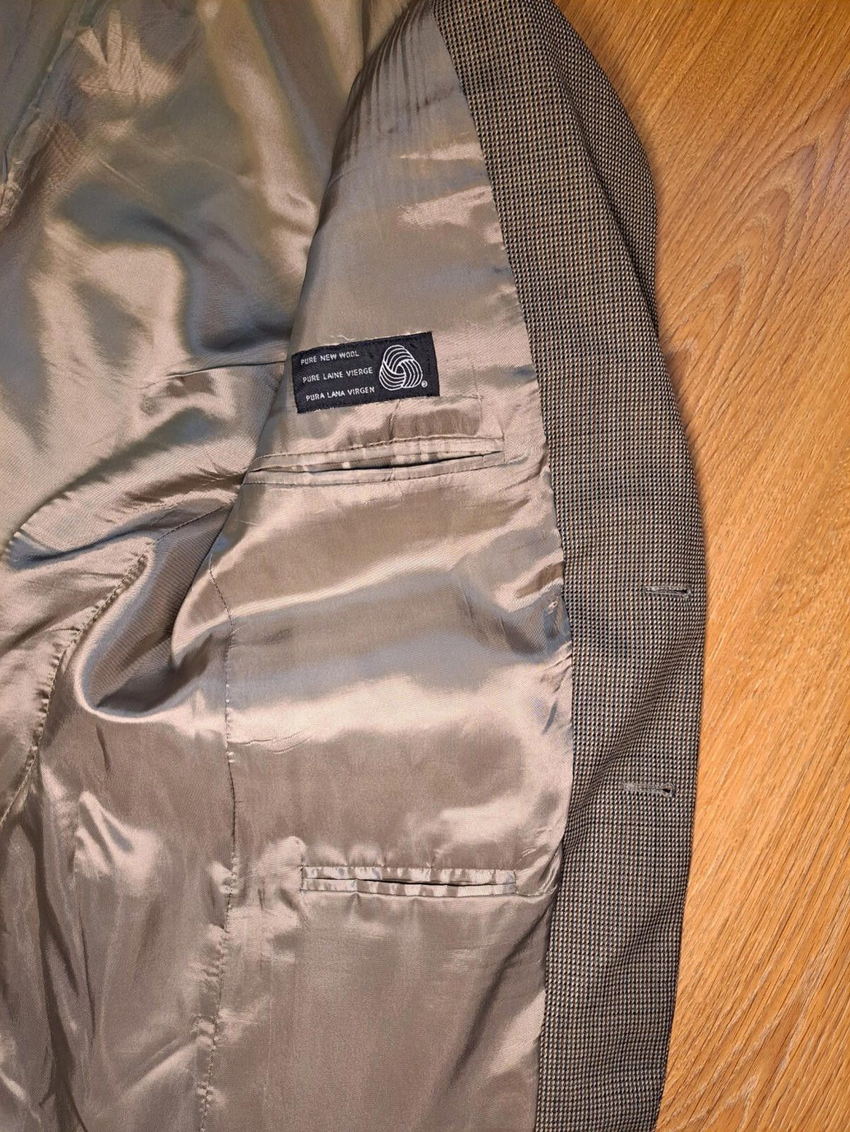 Polo Ralph Lauren Chaps Ralph Lauren Sport Coat Mens 42S Beige Houndstooth Size 42S - 9 Thumbnail
