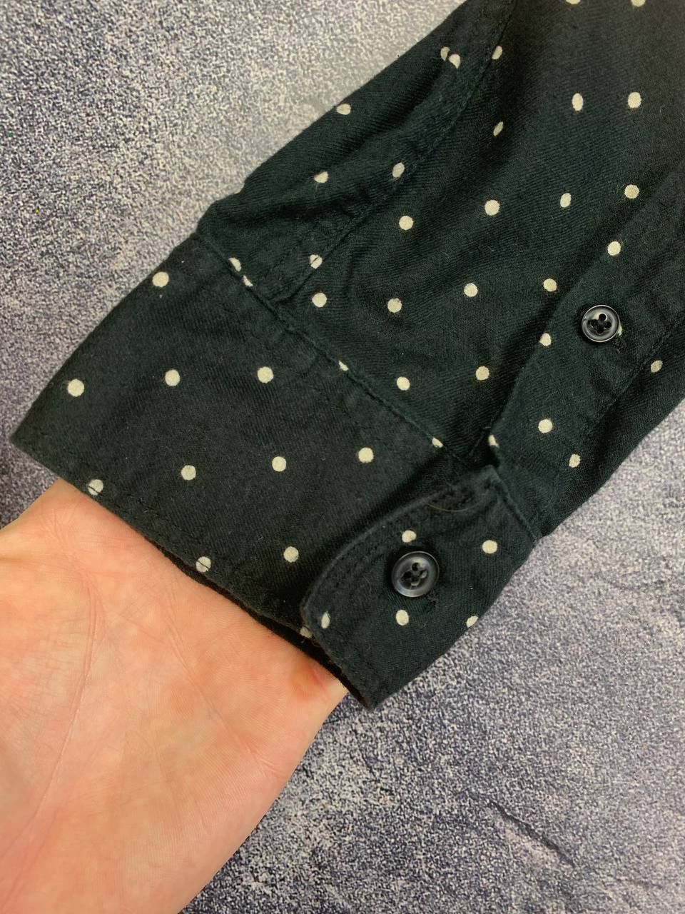 Allsaints AllSaints Button Up Shirt Black Polka Dot Long Sleeve Size US M / EU 48-50 / 2 - 10 Thumbnail