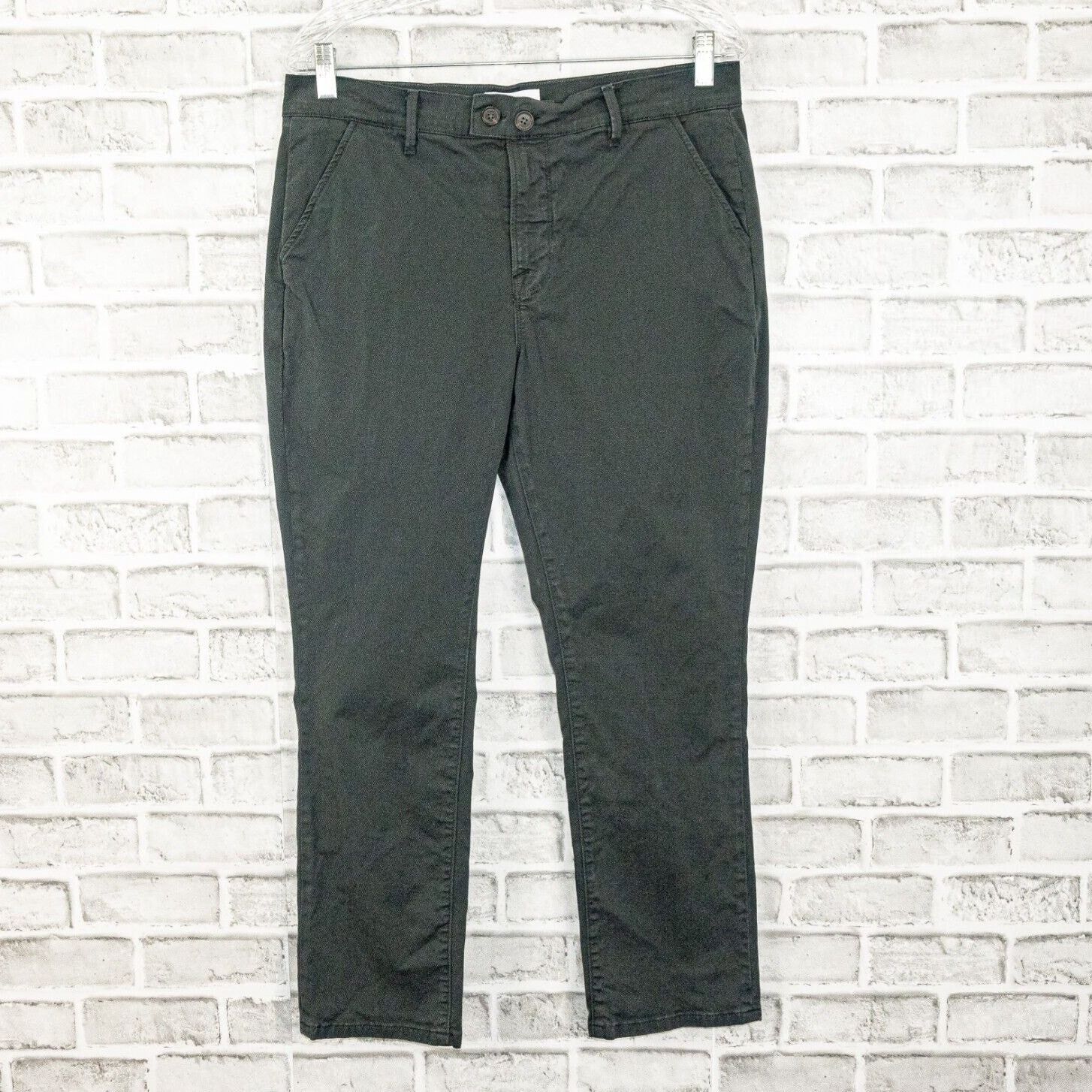 Frame Frame Denim Size 28 Le Beau Cropped Chino Pants Washed Black Size 28" / US 6 / IT 42 - 1 Thumbnail
