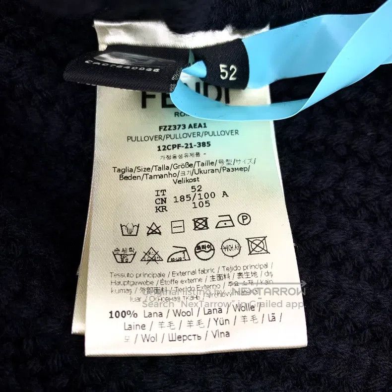 Fendi Fendi Black Logo Letter Embroidered Wool Round Neck Long S Size US L / EU 52-54 / 3 - 7 Thumbnail