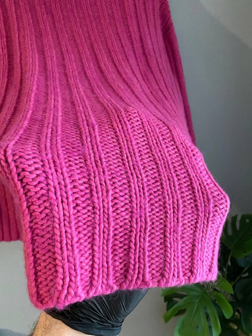 Our Legacy Men's Large Rib Turtleneck Pink Knit Sweater, L