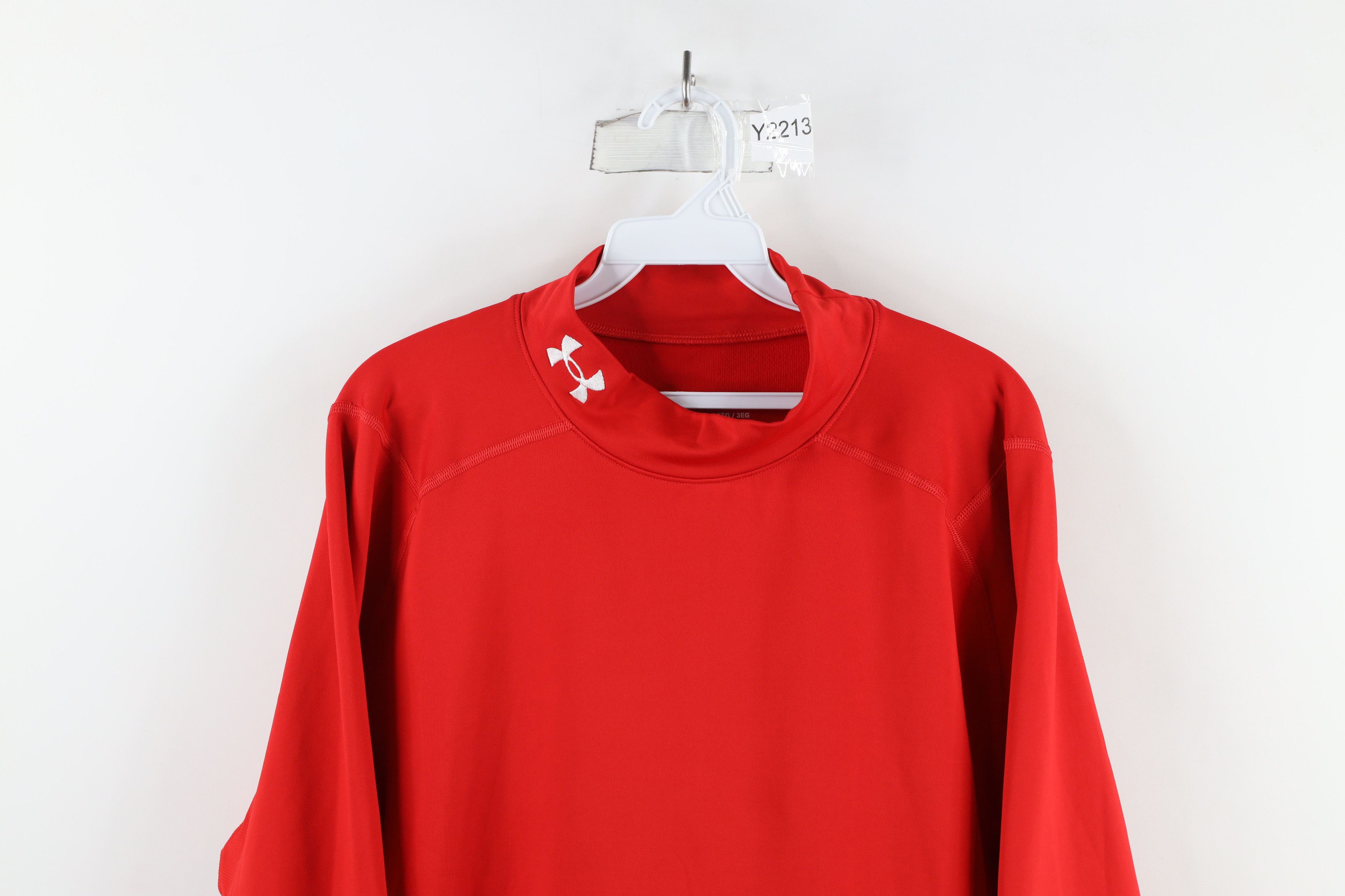 Under Armour × Vintage Under Armour Compression Mock Neck Long Sleeve T-Shirt Red Size US XXL / EU 58 / 5 - 2 Thumbnail