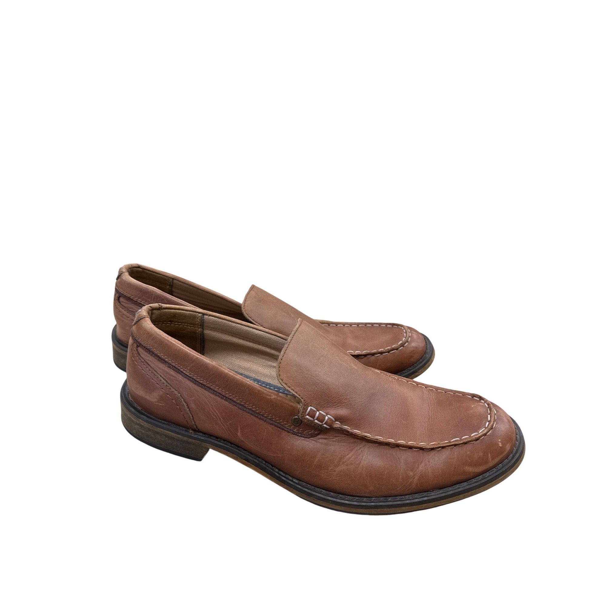 Tommy Hilfiger Tommy Hilfiger Stedman Mens Brown Leather Loafers Shoes SKU Size US 10.5 / EU 43-44 - 4 Thumbnail