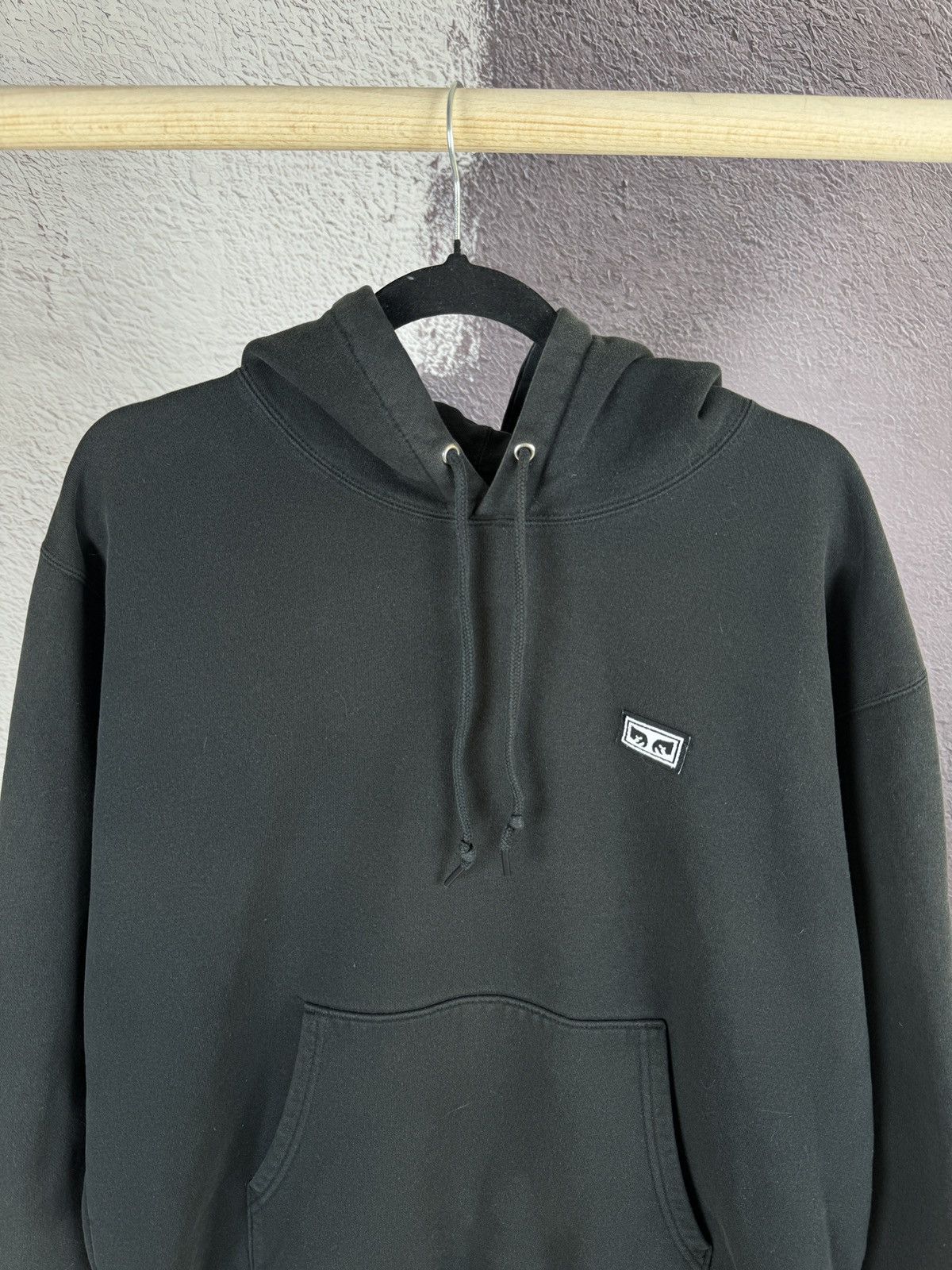 Obey Obey vintage black oversized small logo distressed hoodie Size US L / EU 52-54 / 3 - 5 Thumbnail