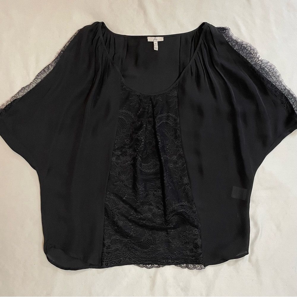 Joie Joie Versaille Black Silk Lace Blouse Size M Size M / US 6-8 / IT 42-44 - 6 Thumbnail