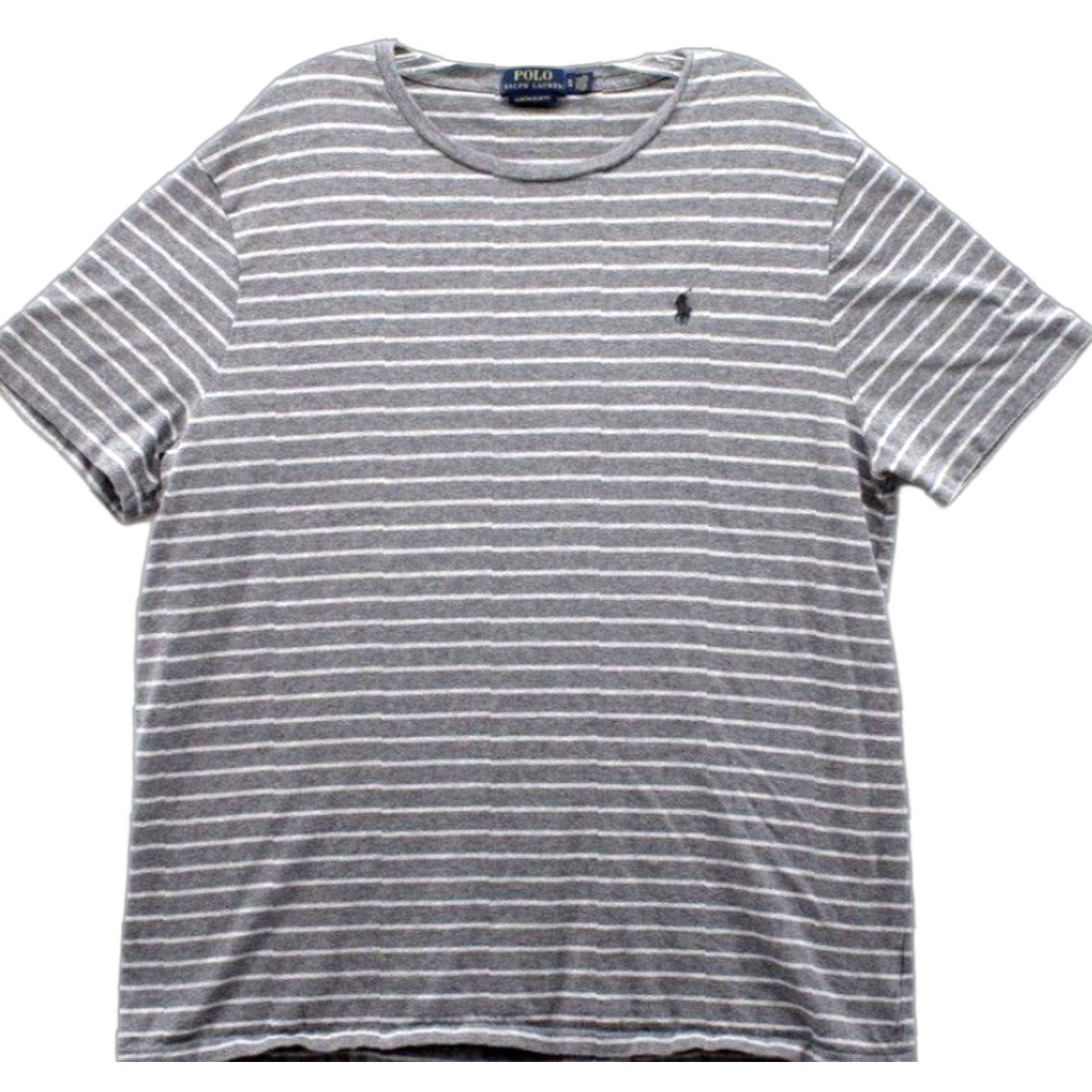 Polo Ralph Lauren Polo Ralph Lauren T Shirt Men's XL Gray Stripe Custom Slim Fit Pony Logo Soft Size US XL / EU 56 / 4 - 1 Thumbnail