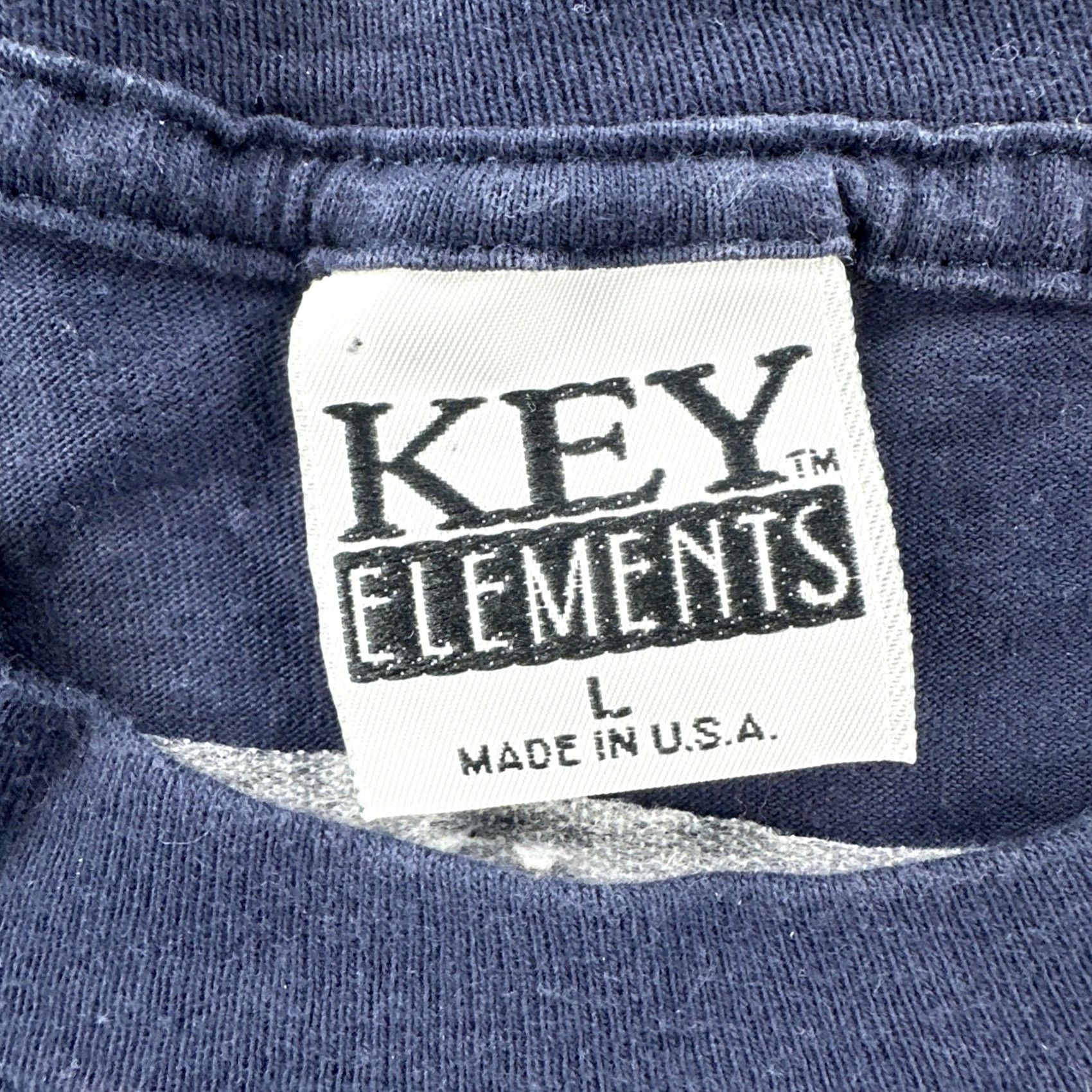 Vintage VINTAGE Key Elements Mens Large Blue T Shirt Embroidered USA 90s Size US L / EU 52-54 / 3 - 7 Thumbnail