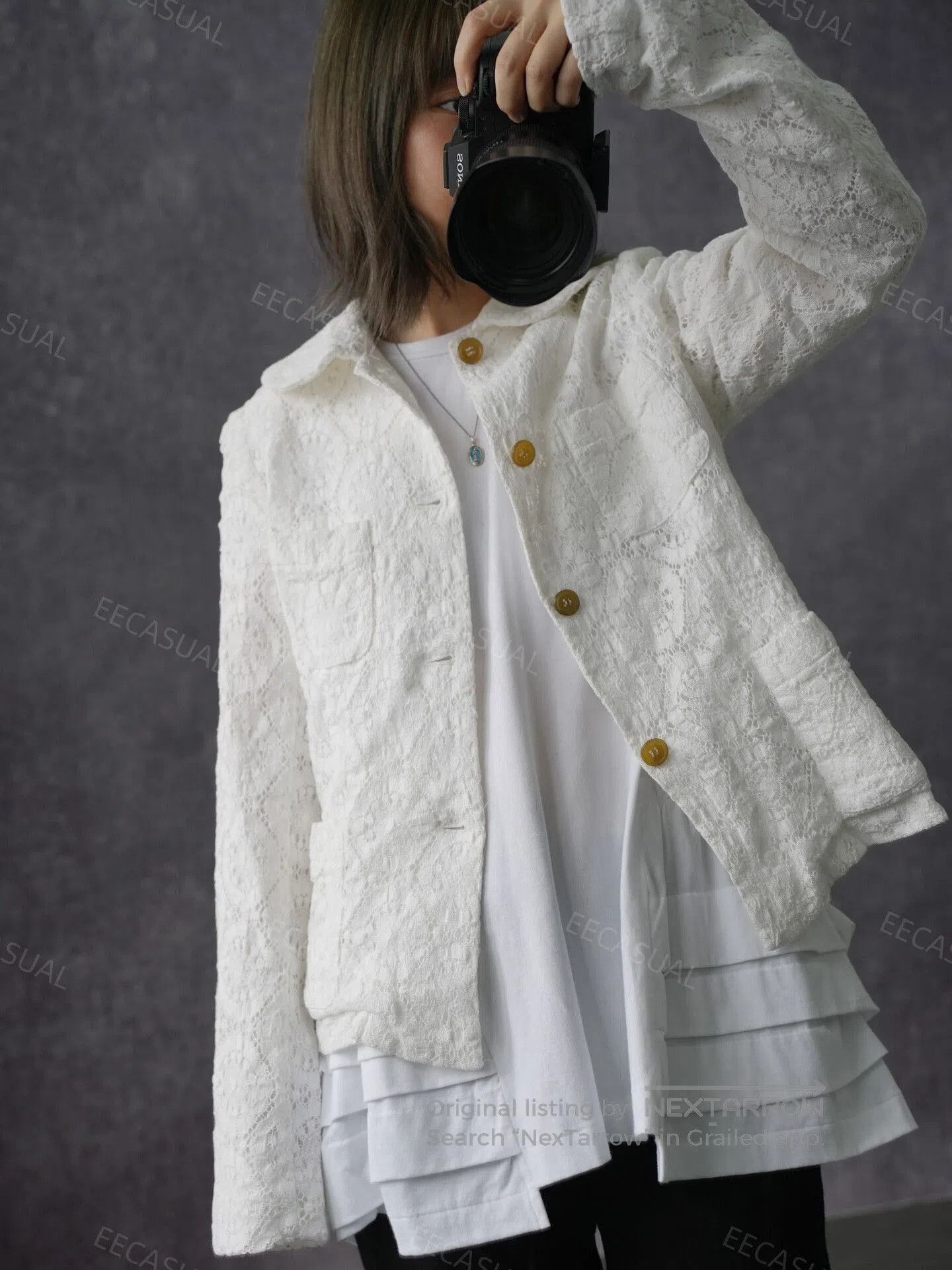 CDG by Comme des Garcons White Layered Ruffle Hem Long T-Shirt. Size S / US 4 / IT 40 - 2 Thumbnail
