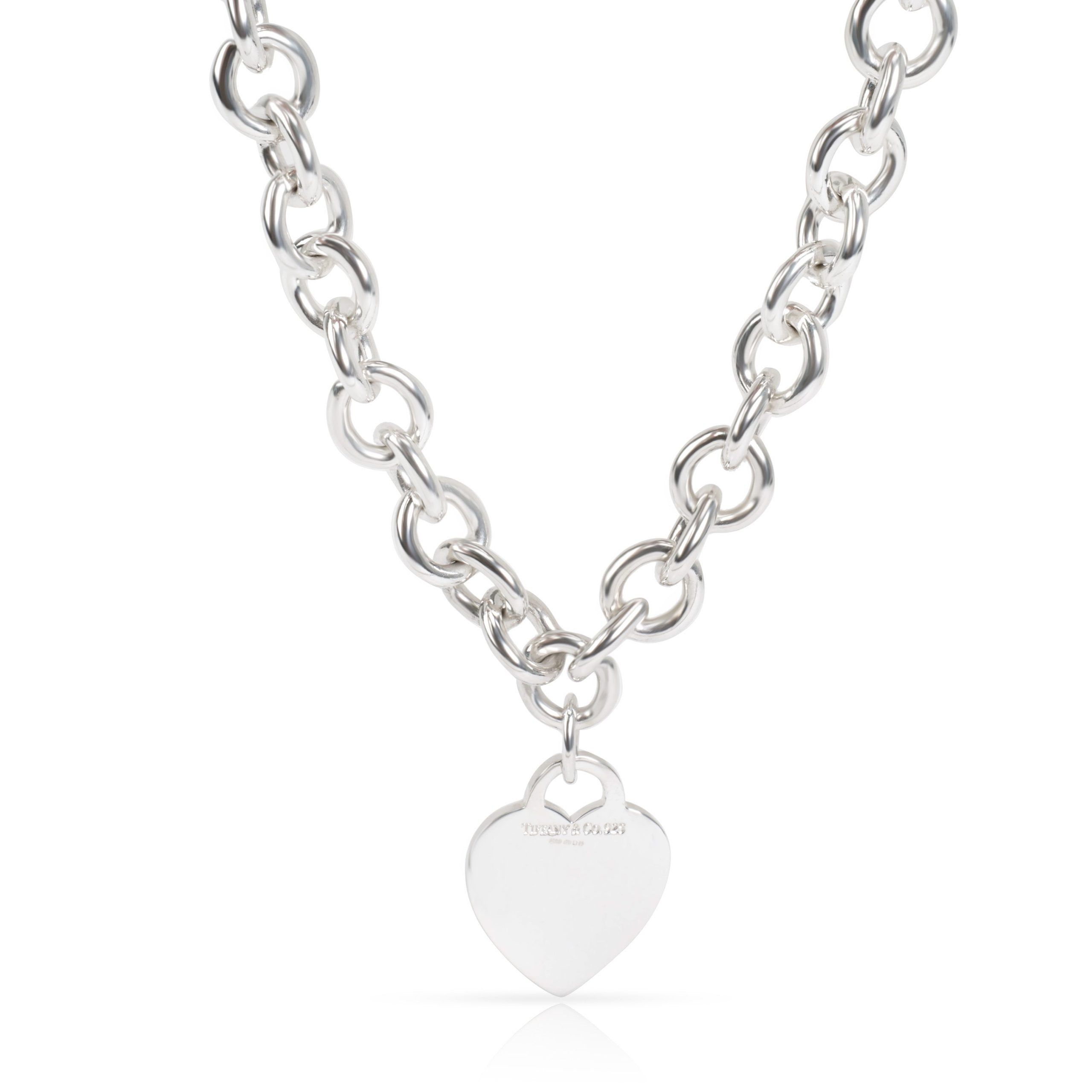 Tiffany & Co. Heart Tag Charm Necklace in Sterling Silver