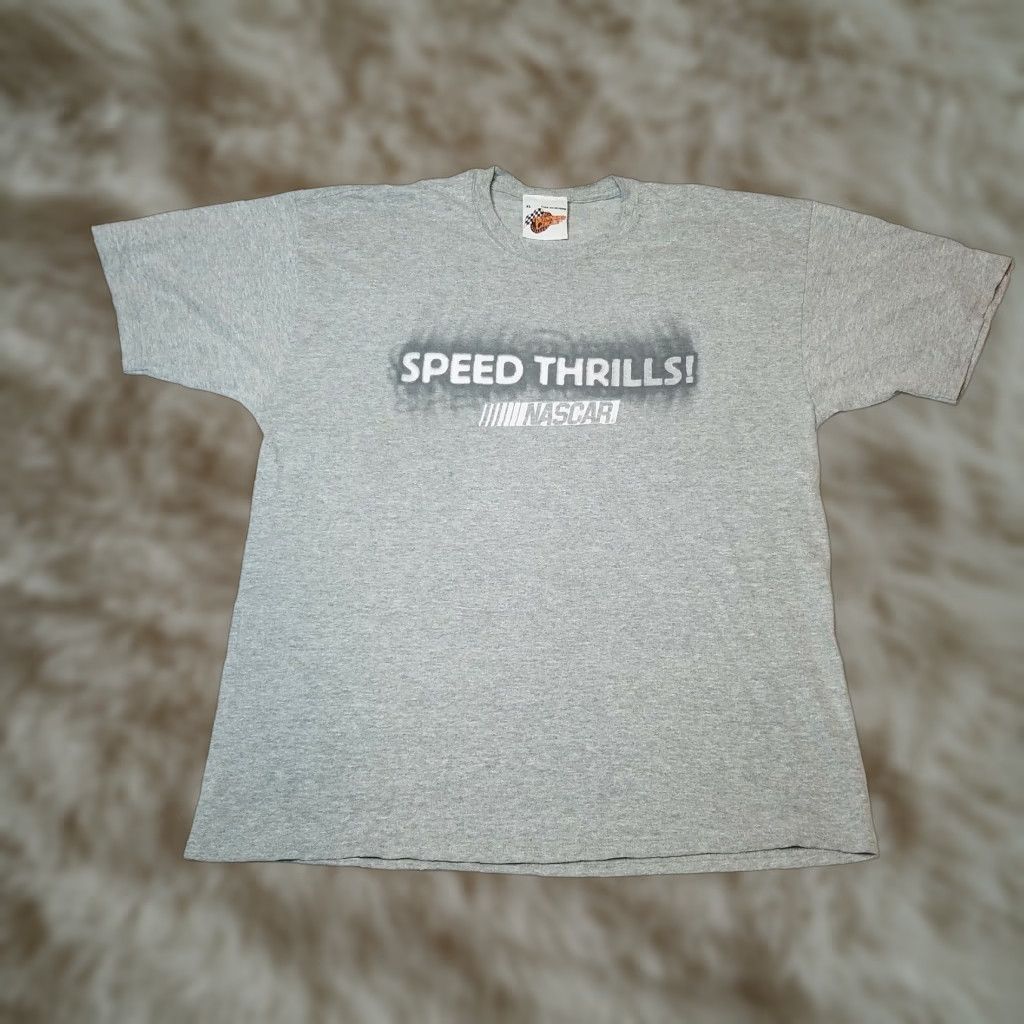 NASCAR NASCAR Speed Thrills T-Shirt Men’s Gray XL - Winner's Circle Cotton Crew Neck Short Sleeve Tee, Adult Extra Large, Solid, 90s/2000s Style, Mens Size US XL / EU 56 / 4 - 1 Thumbnail