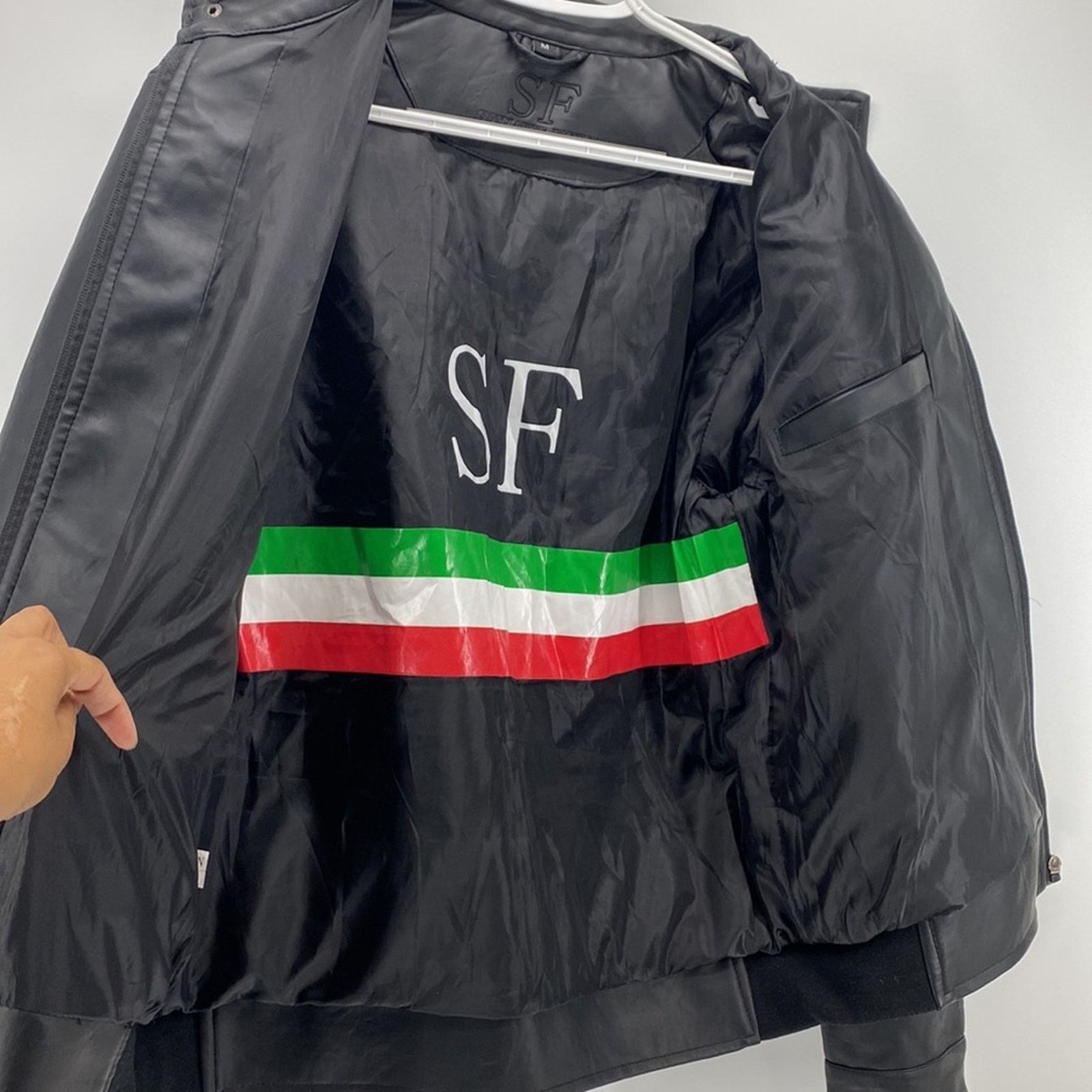 Other SF Superlative Fashion black moto jacket faux leather size M Size US M / EU 48-50 / 2 - 8 Thumbnail