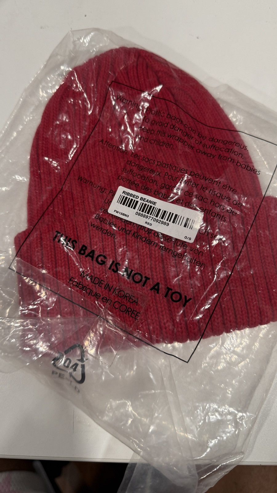 Supreme FW15 Ribbed Beanie Size ONE SIZE - 2 Thumbnail