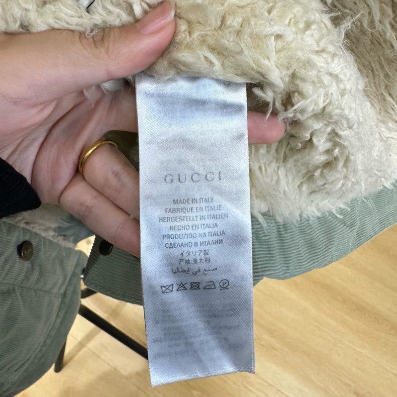 Gucci Gucci Size OS Light blue lamb wool back tiger head embroide Size US XXS / EU 40 - 4 Thumbnail