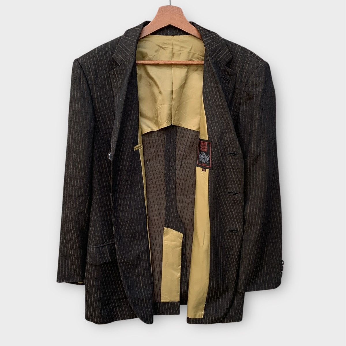 Jean Paul Gaultier JEAN PAUL GAULTIER STRIPE WOOL COAT BLAZER Size US M / EU 48-50 / 2 - 4 Thumbnail