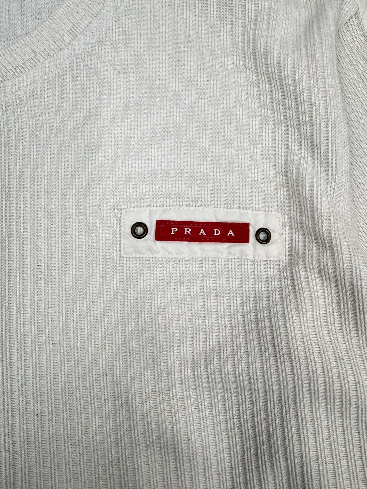 Prada Prada Men Knit Sweater White V-Neck Size L Size US L / EU 52-54 / 3 - 2 Thumbnail
