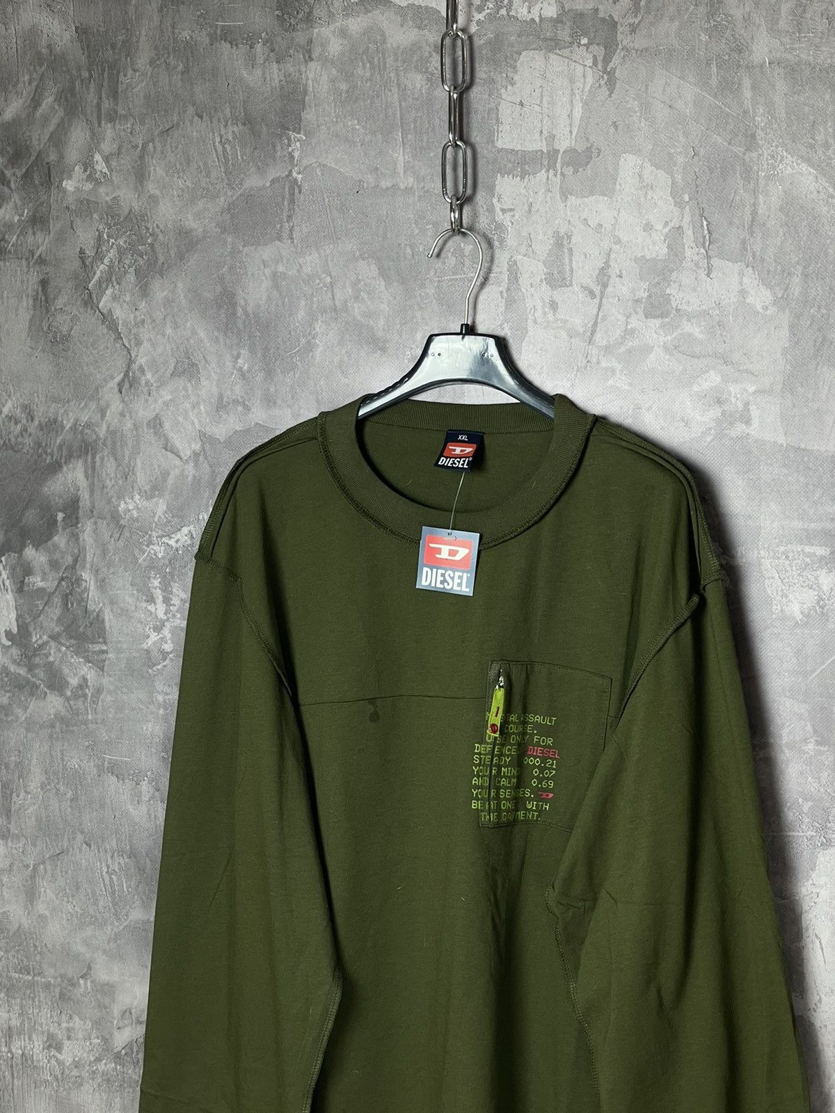 Diesel × Vintage Vintage Y2K Diesel Printed Long Sleeve T-Shirt Center Logo Size US XL / EU 56 / 4 - 7 Thumbnail