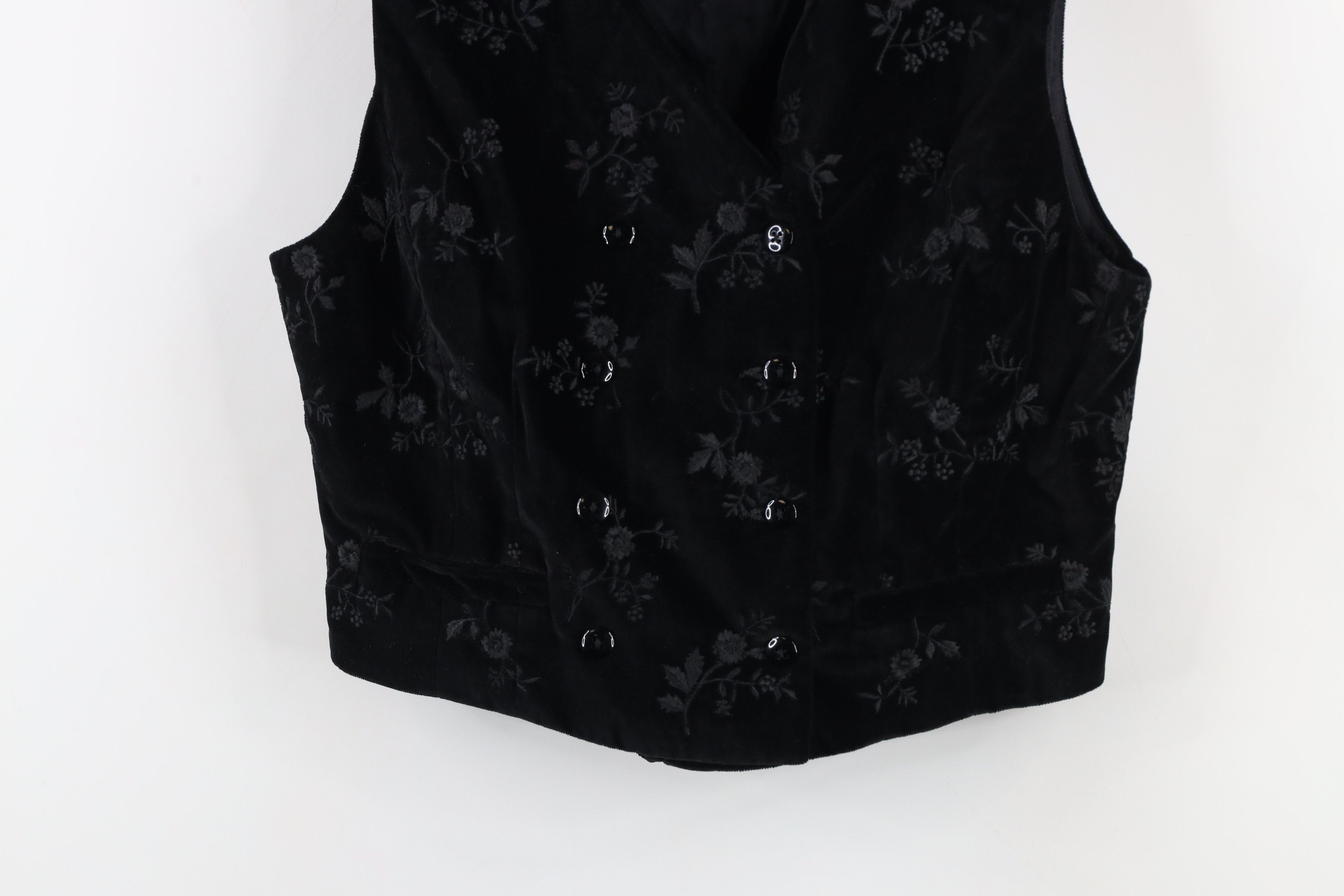 Gap × Vintage Vintage 90s Gap Double Breasted Velvet Velour Vest Jacket Size M / US 6-8 / IT 42-44 - 3 Thumbnail