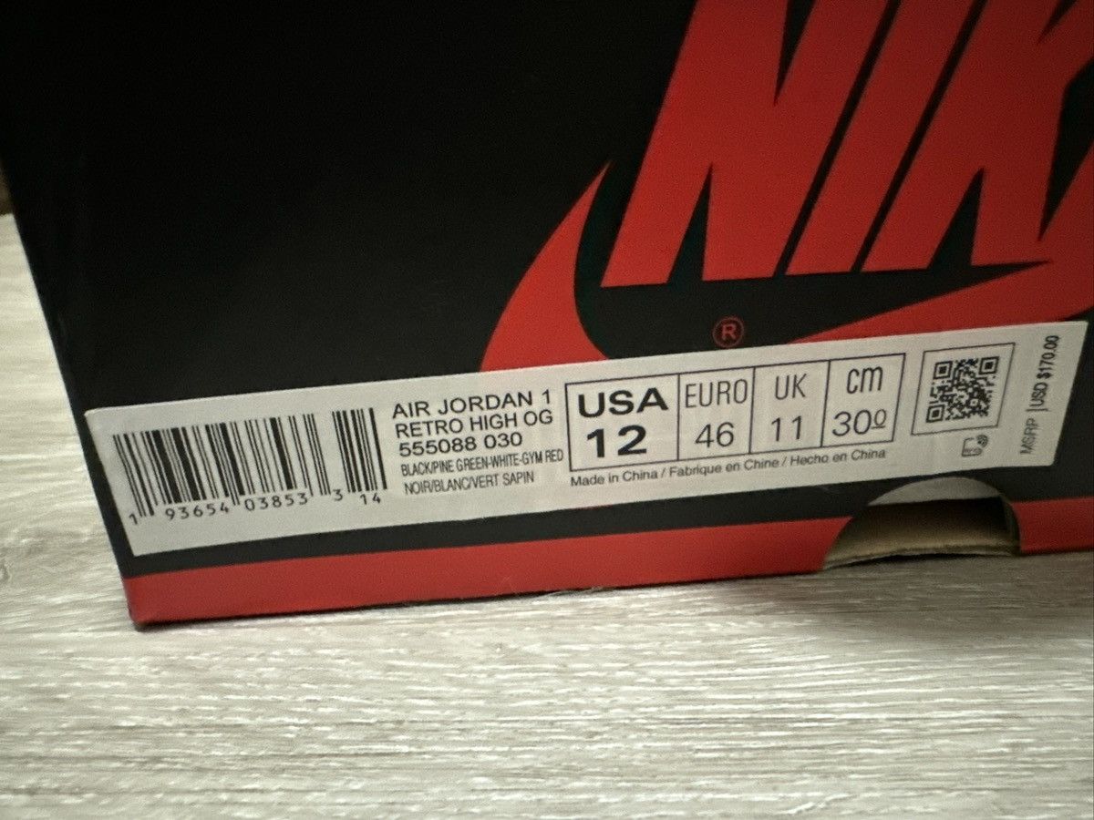 Jordan Brand × Nike Size 12 - Jordan 1 Retro OG High Pine Green 2.0 Size US 12 / EU 45 - 6 Thumbnail