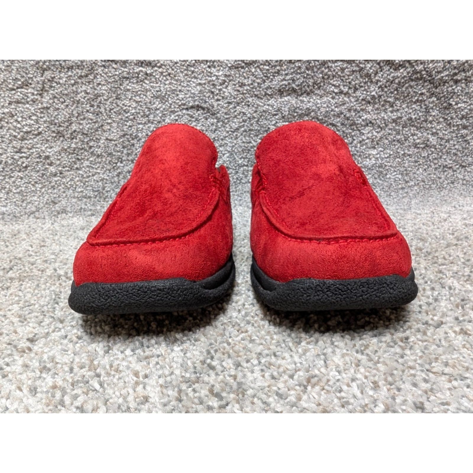 Hush Puppies VINTAGE Hush Puppies Red Suede Loafers Flat Slip On Women 7 Red Retro Loafer Comfort Quiet Luxury Grandmacore Womens Size US 7 / IT 37 - 3 Thumbnail