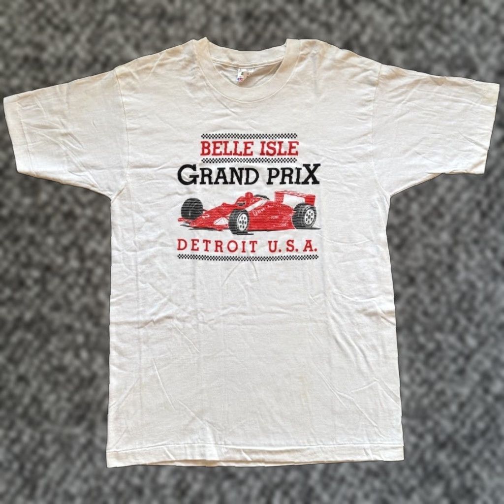 Fruit Of The Loom VINTAGE Belle Isle Detroit Grand Prix XI T Shirt L White Cotton 80s 90s Cars Sports Men Fruit of the Loom Logo Crew Neck Short Sleeve Vintage: Yes Size US L / EU 52-54 / 3 - 1 Thumbnail