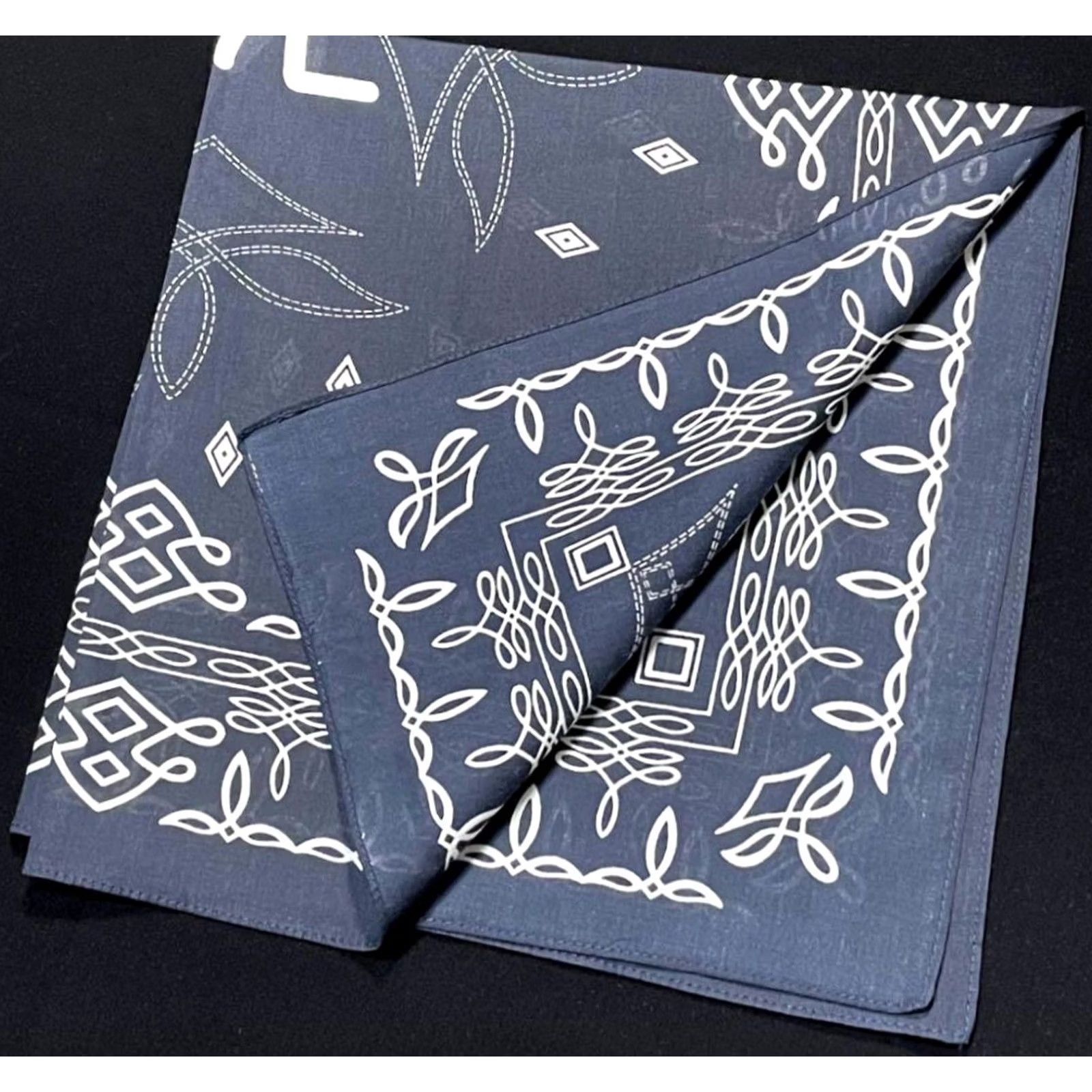 Ralph Lauren RRL Ralph Lauren Bandana Handkerchief Blue Cotton Unisex 55×55cm 90s Logo Shirt? Size ONE SIZE - 4 Thumbnail