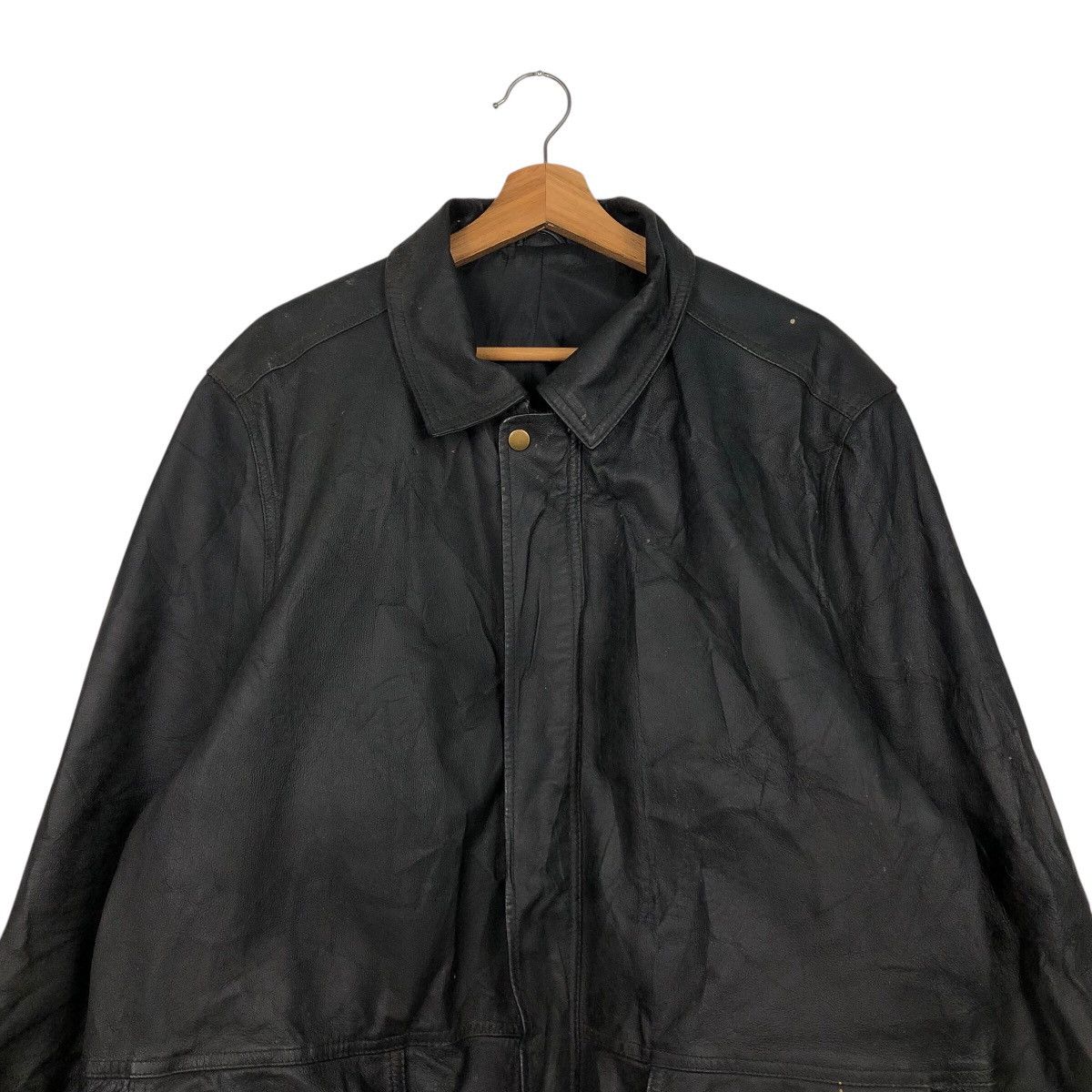 Japanese Brand 📌Rich Black Vintage Leather Jacket Vivreclub Issey Miyake Size US L / EU 52-54 / 3 - 4 Thumbnail