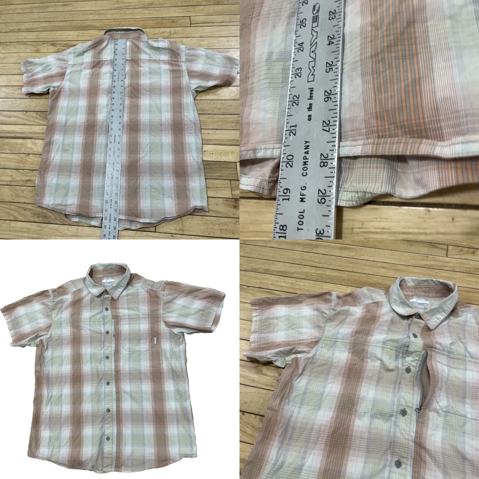Vintage Columbia Button Shirt Men L Orange Plaid Omni Wick Short Sleeve Front Pocket Zip Pocket Outdoor Size US L / EU 52-54 / 3 - 9 Thumbnail