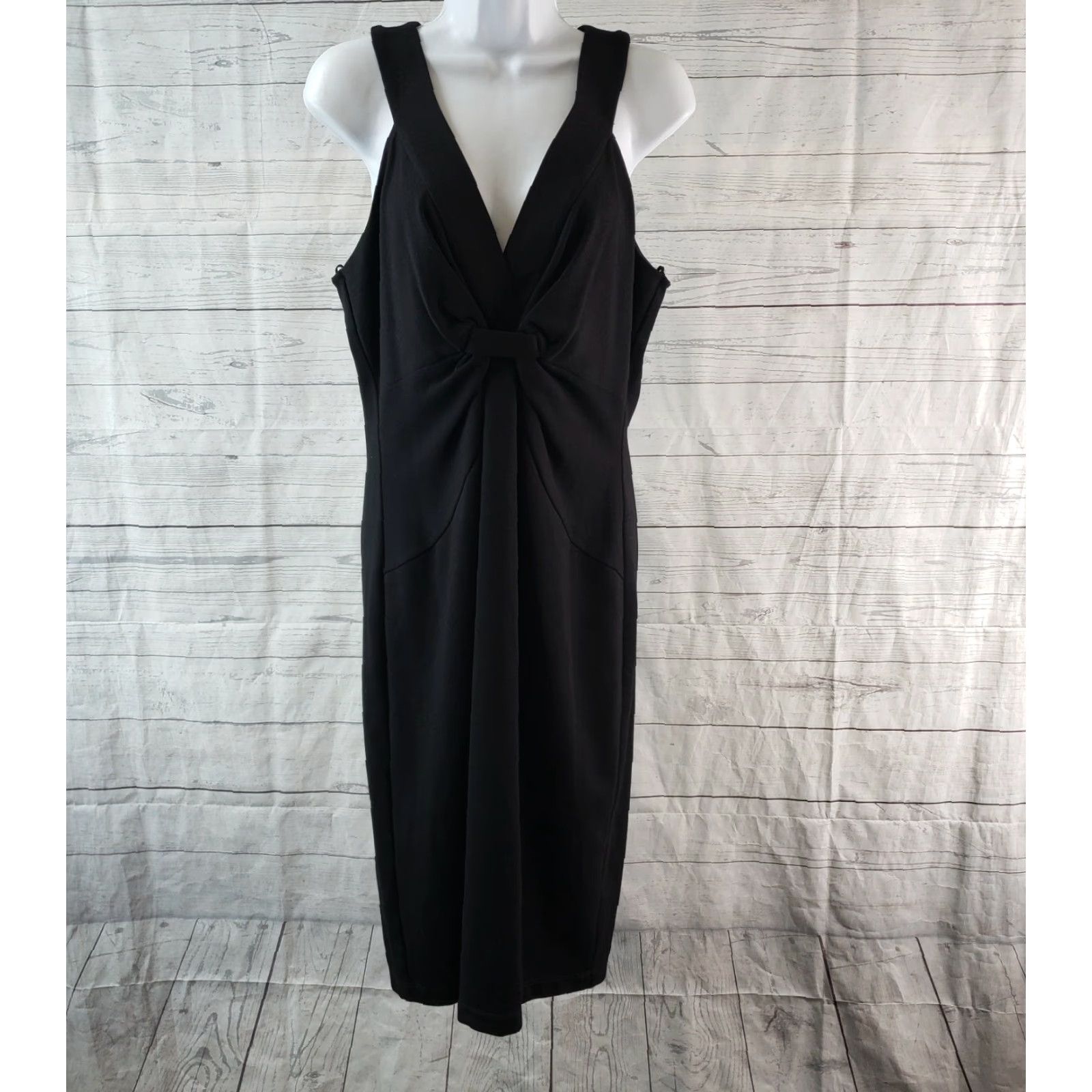Bailey 44 Bailey 44 Womens Ellington Dress V-Neck Sleeveless Solid Black Sz Large L Knee Length Dress Womens Size L / US 10 / IT 46 - 2 Thumbnail