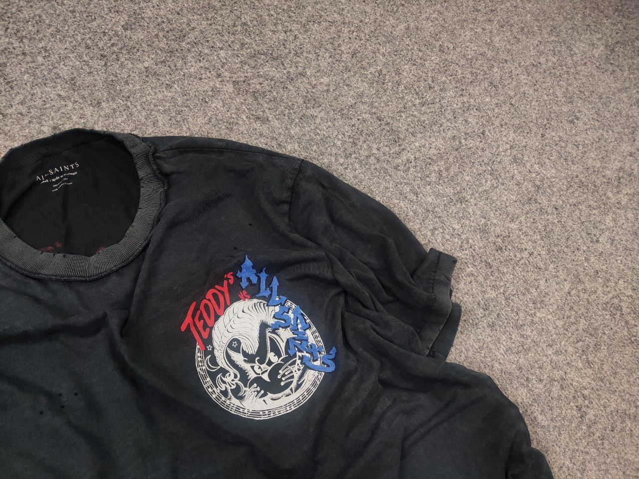 Allsaints AllSaints Stray Tee Graphic Distressed T Shirt Vintage Japan Size US S / EU 44-46 / 1 - 5 Thumbnail