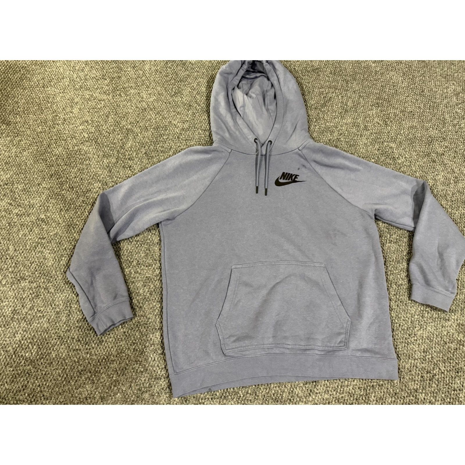 Nike Nike Hoodie Women's Large Blue Pullover Swoosh Logo Fleece Sweatshirt Athletic Size L / US 10 / IT 46 - 2 Thumbnail