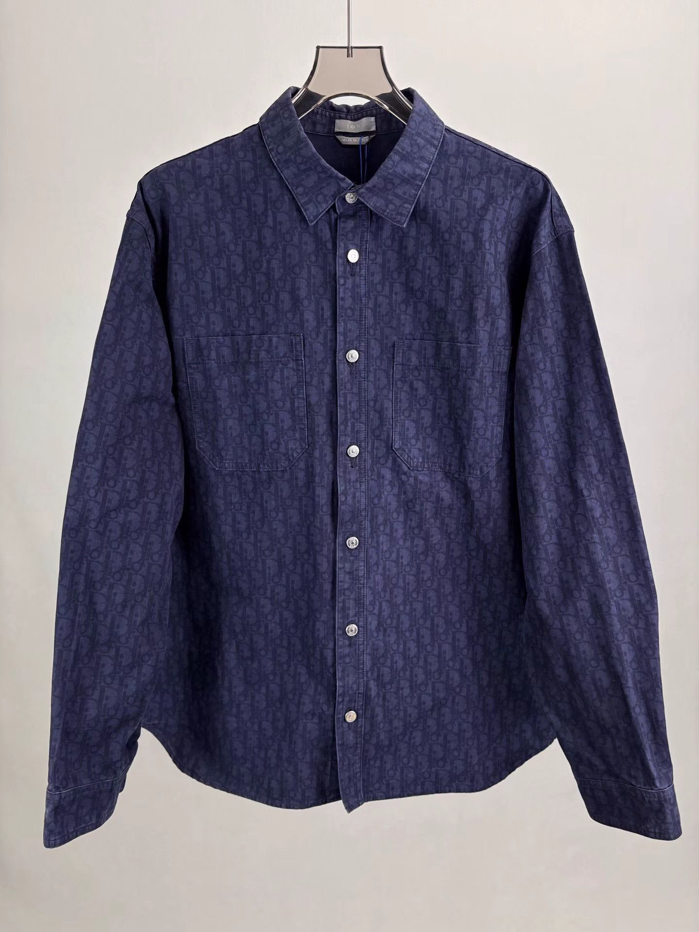 Dior Blue Patterned Long-Sleeve Button-Up Shirt Size US XXL / EU 58 / 5 - 1 Thumbnail
