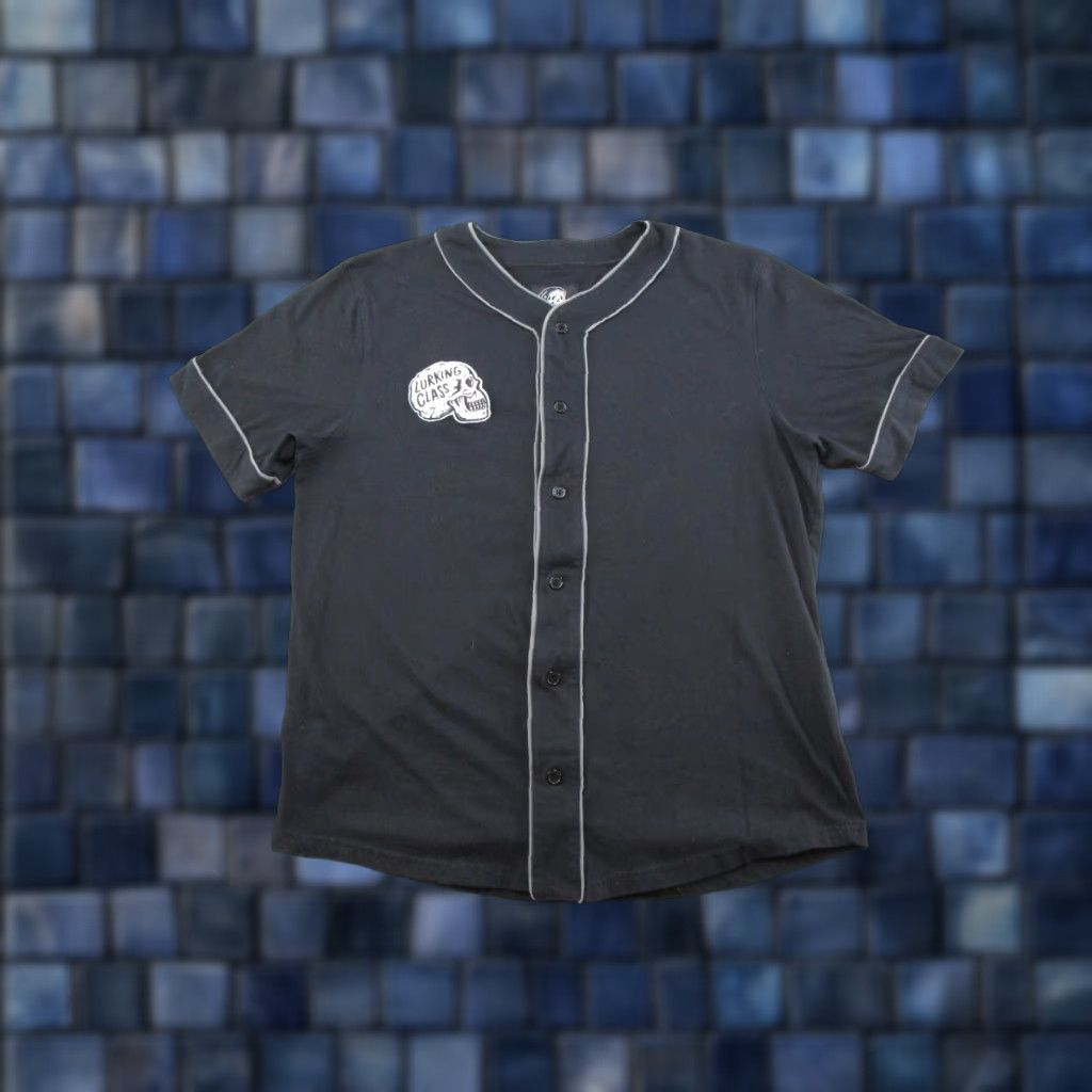 Bones Lurking Class Shirt Skull Embroidered Black Baseball Jersey - Mens L Size US L / EU 52-54 / 3 - 1 Thumbnail