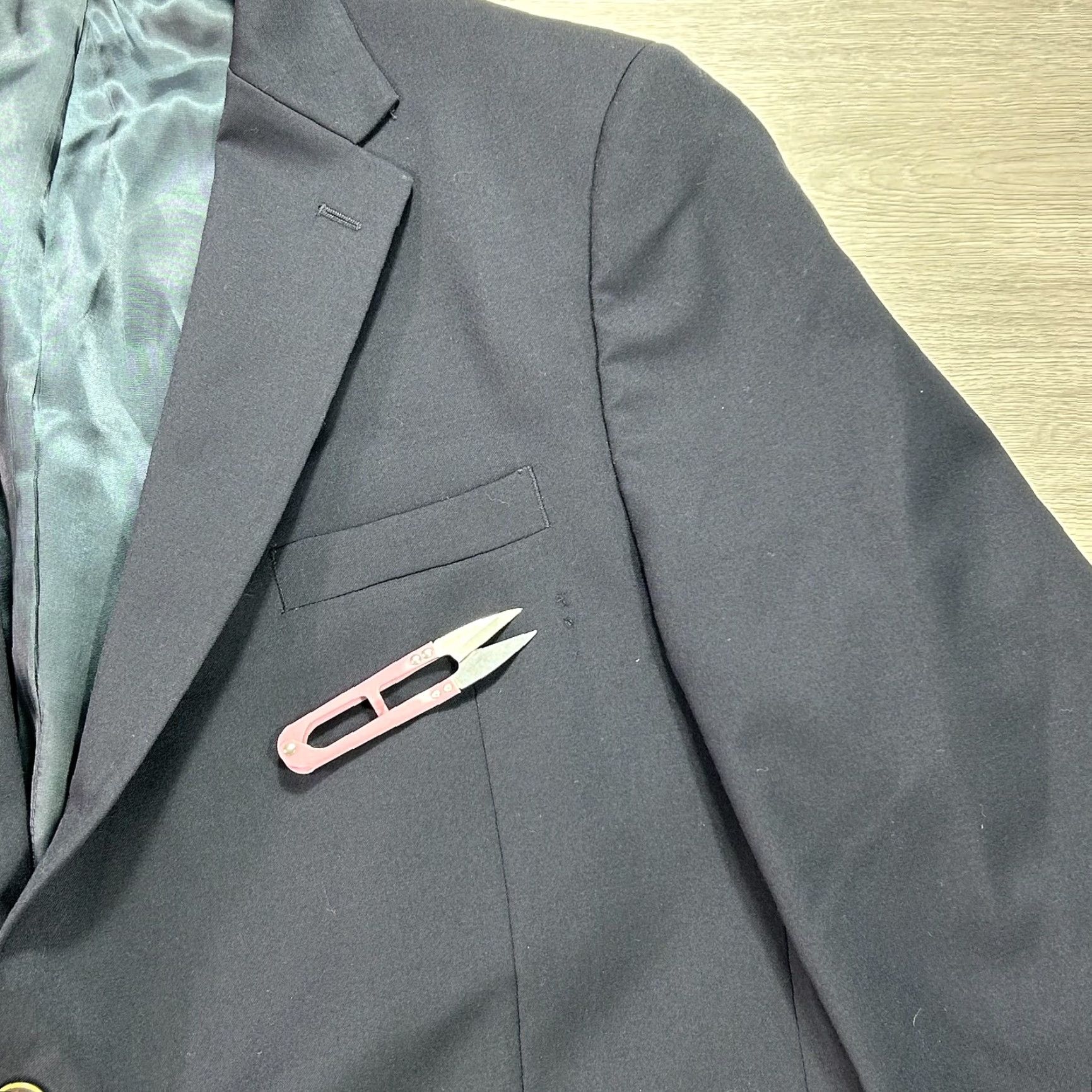Joseph Joseph & Feiss Gold Navy Wool Executive Fit Sport Coat Blazer Mens 46R Solid Notch Lapel Two-Button Jacket Coat Size 46R - 6 Thumbnail