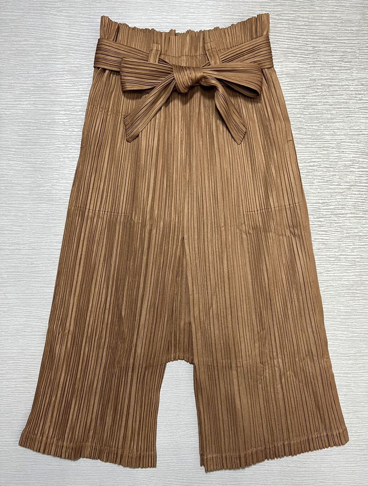 Issey Miyake PleatsPlease Drop Crotch Belted Pleated Trouser