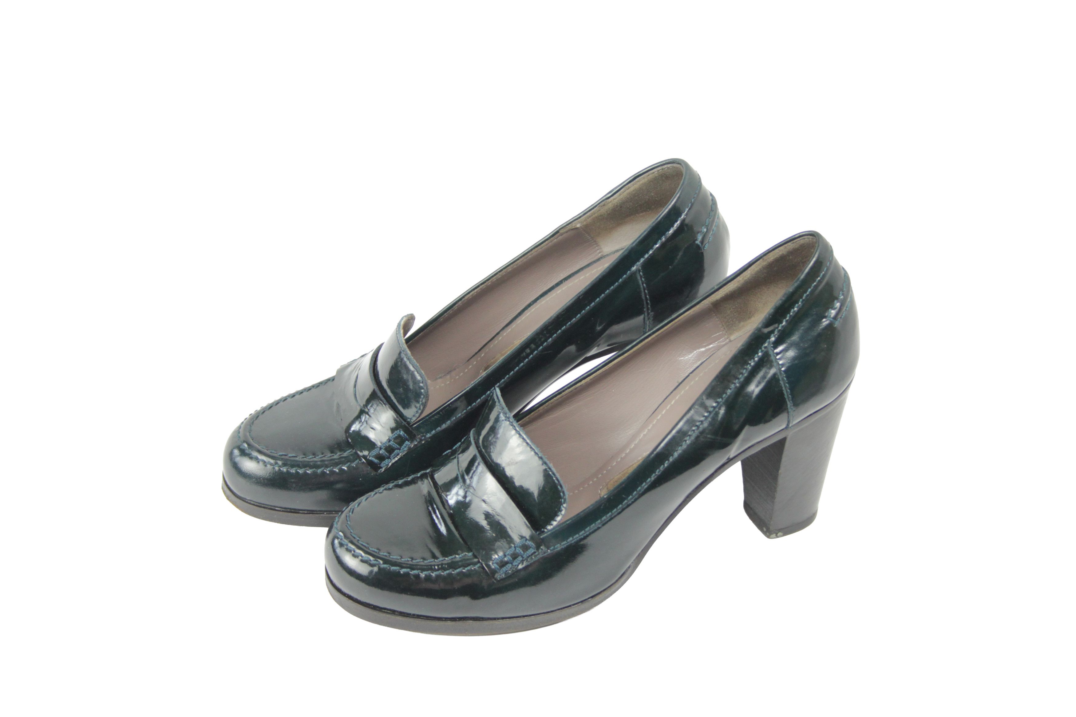 Jil Sander Patent Leather Y2K Heeled Loafers Size US 8 / IT 38 - 3 Thumbnail
