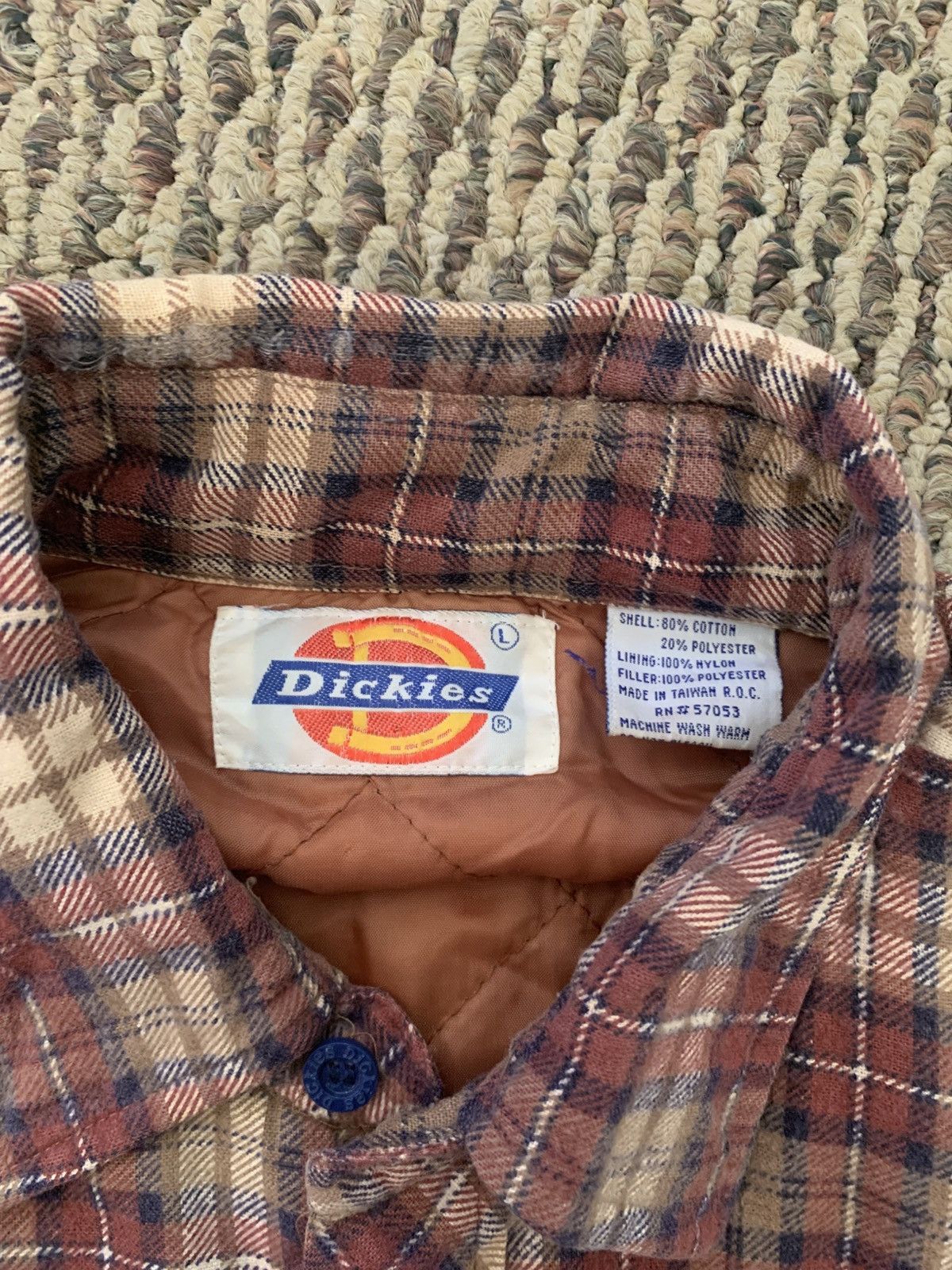 Dickies Vintage 1980's Dickies Brown Plaid Padded Button Up Flannel Size US L / EU 52-54 / 3 - 6 Thumbnail