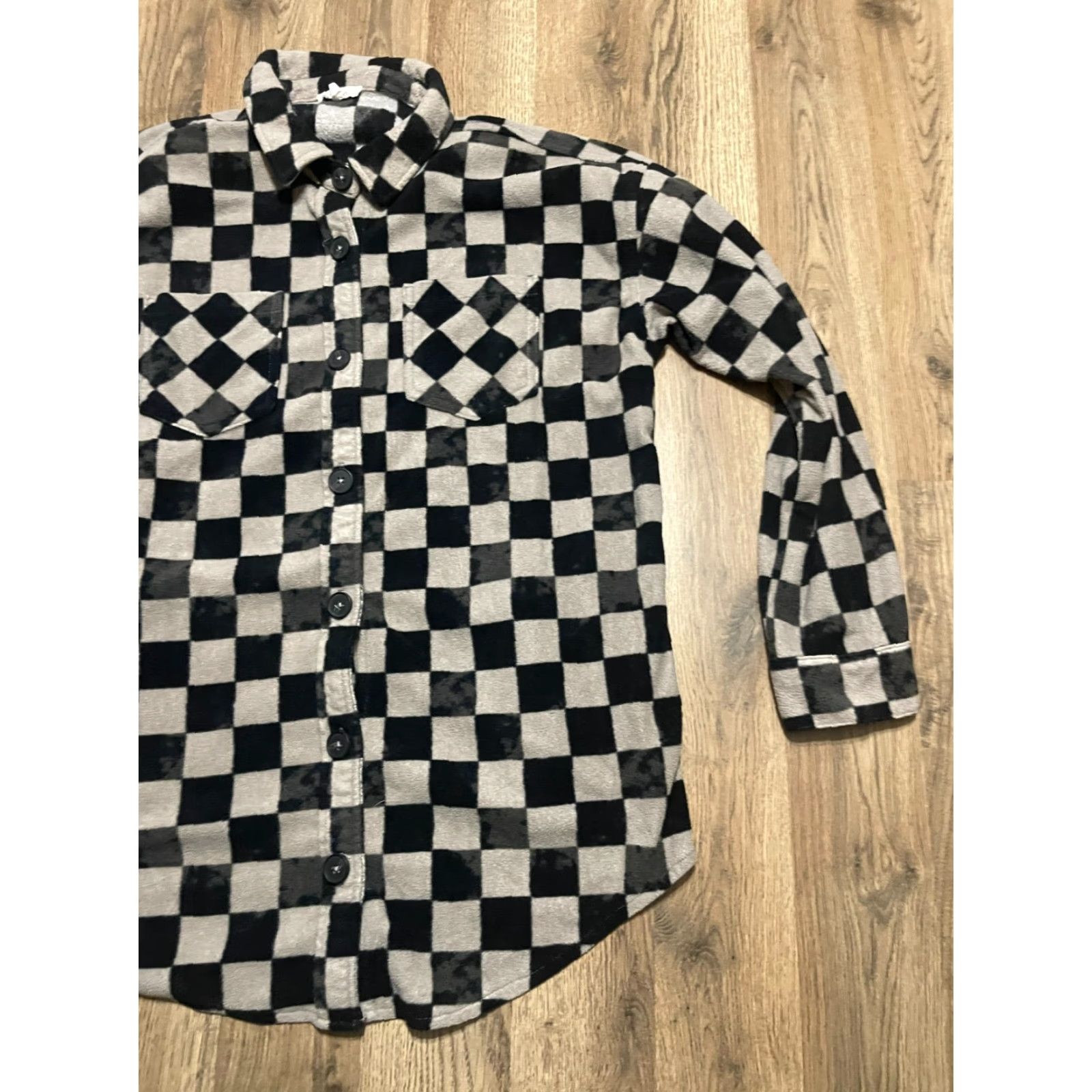 Vintage Maurices Shirt Womens Small Gray Black Checkered Button Up Long Sleeve Casual Modern Fall Spring Summer Womens Size S / US 4 / IT 40 - 4 Thumbnail