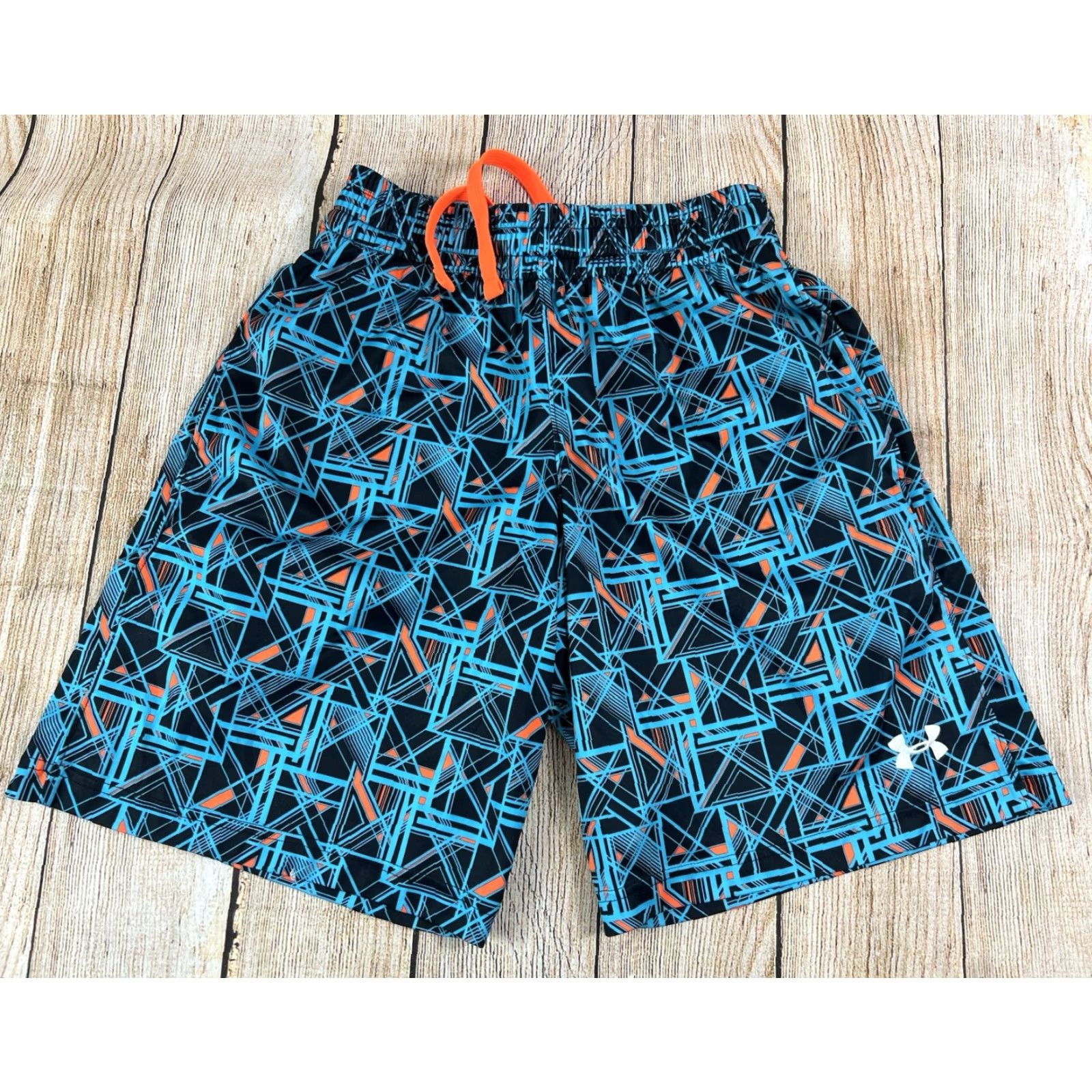 Under Armour Mens Under Armour Athletic Shorts Geometric Print Blue Orange Size S Short Regular Men Size US 29 - 2 Thumbnail