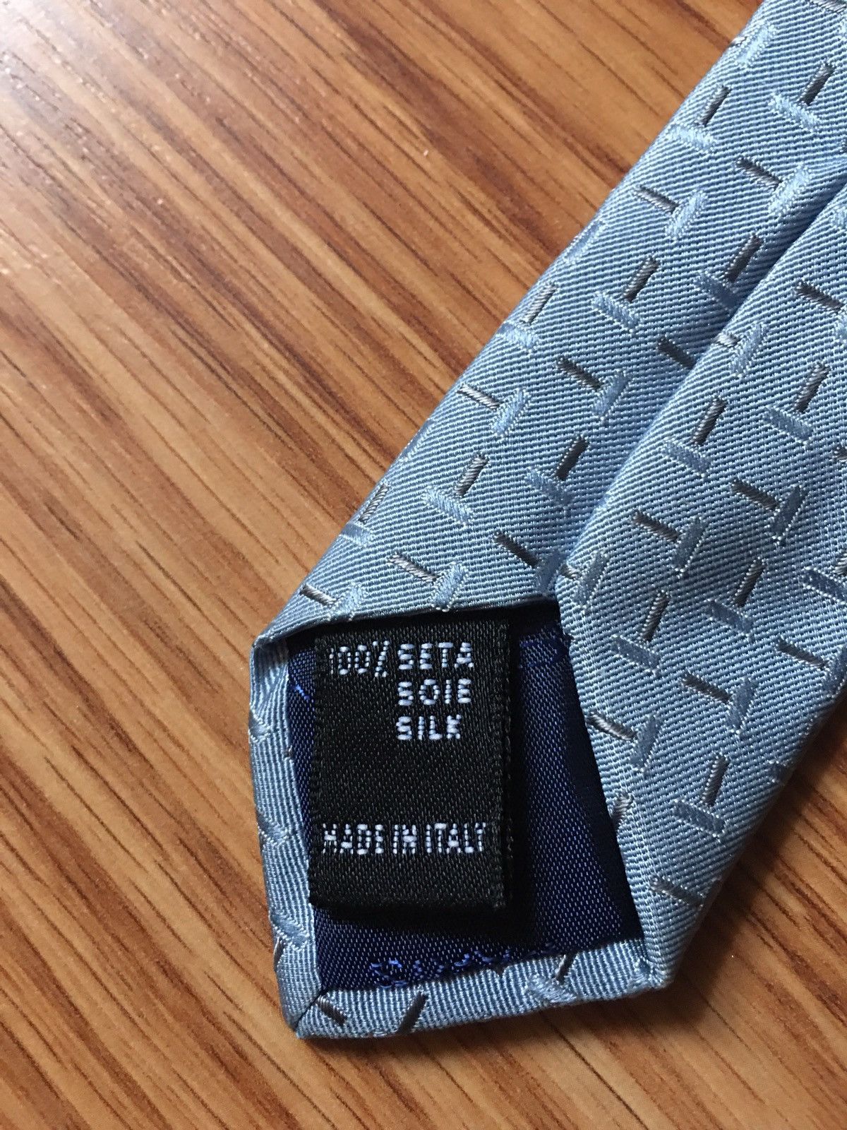 Balenciaga BALENCIAGA Pour Homme Blue Logo Silk Mens Tie Size ONE SIZE - 6 Thumbnail