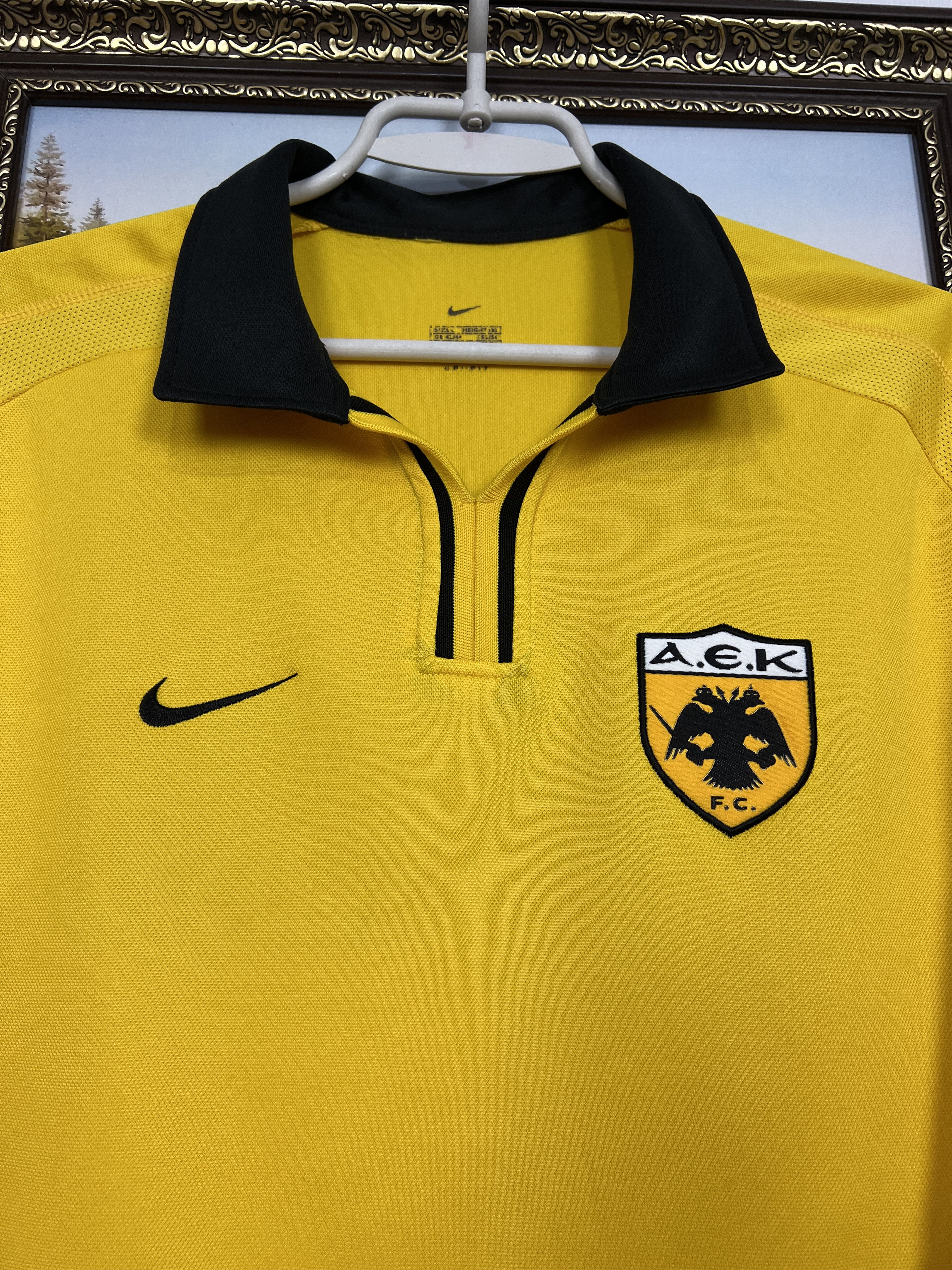 Nike AEK Athens Home football shirt Soccer Jersey Trikot Rare Size US L / EU 52-54 / 3 - 3 Thumbnail