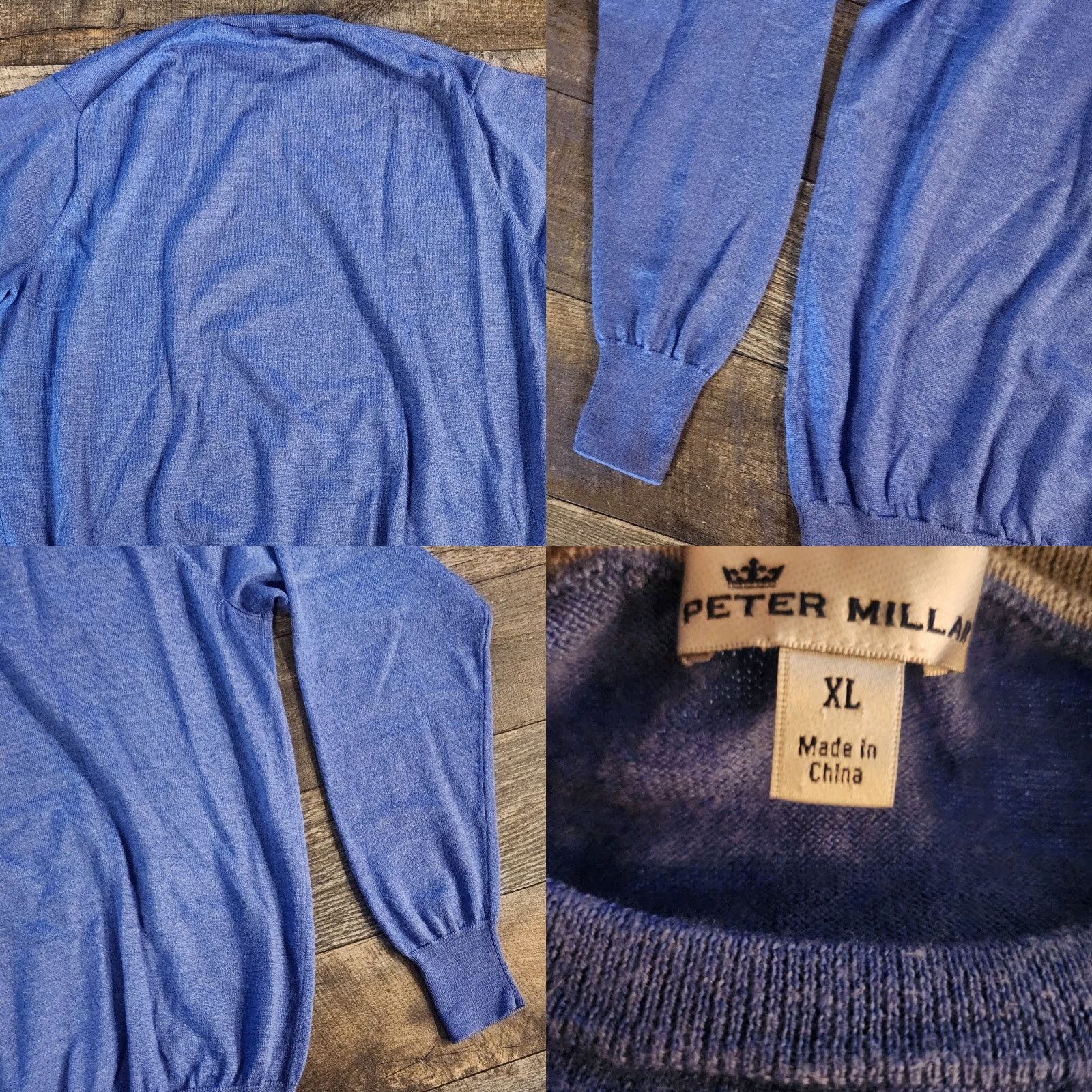 Peter Millar Peter Millar Sweater Mens XL Blue Merino Wool Silk Crewneck Pullover Lightweight Regular Knit Long Sleeve Golf Casual Blankets? Size US XL / EU 56 / 4 - 8 Thumbnail