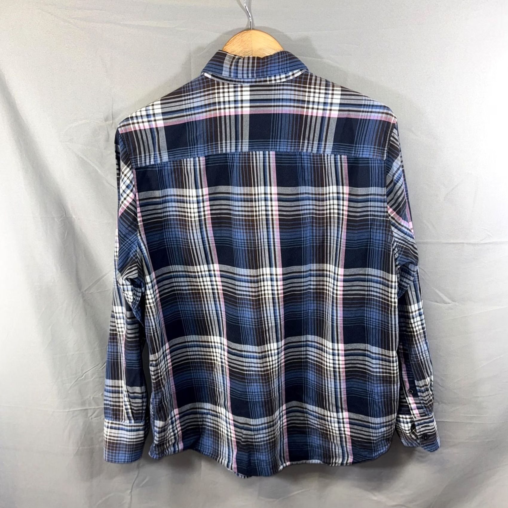 Sideout Sideout Shirt Mens Large Blue Navy Pink Plaid Button Down Long Sleeve Casual Size US L / EU 52-54 / 3 - 2 Thumbnail